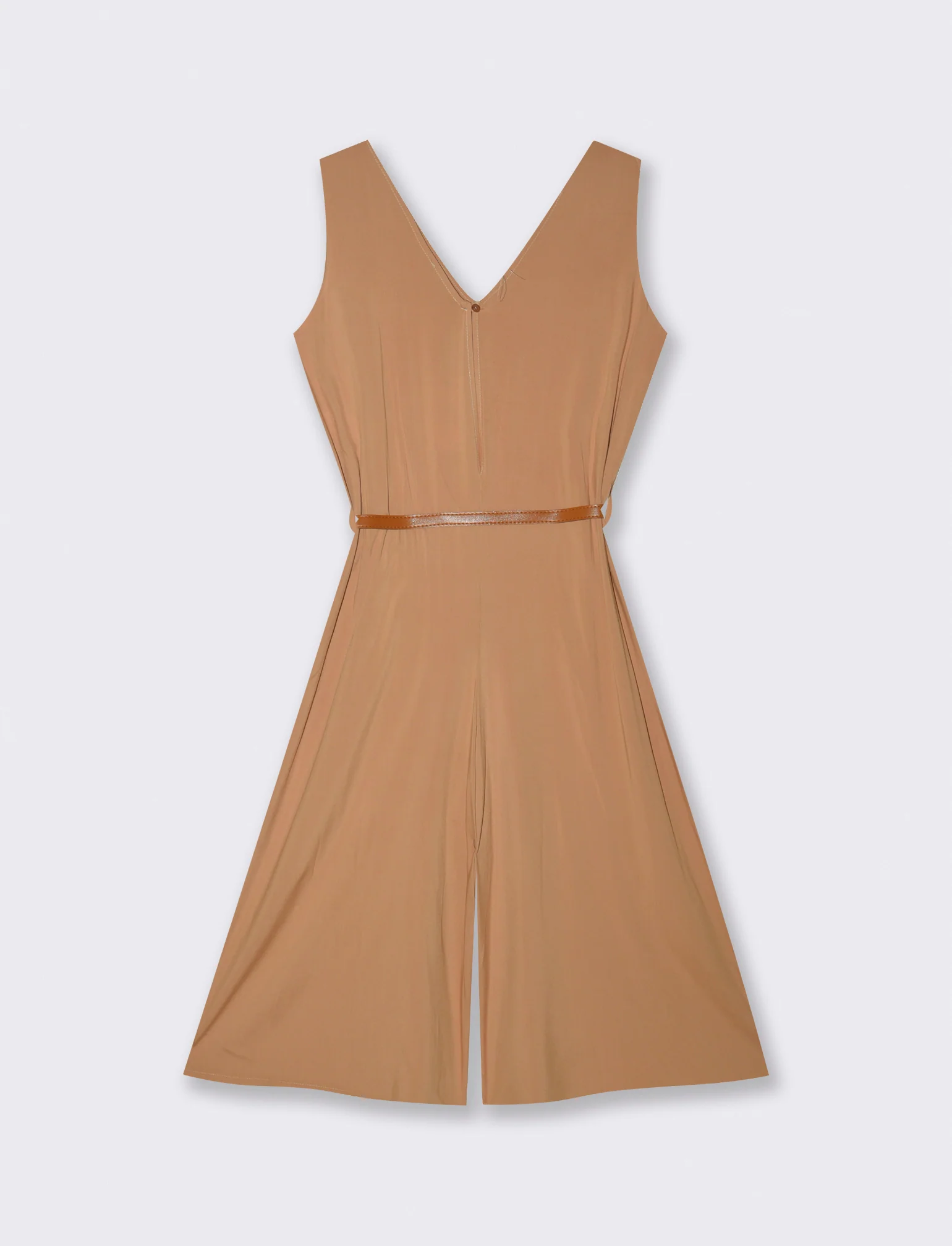 Vestito in viscosa con icrocio dietro - Beige - Image 2