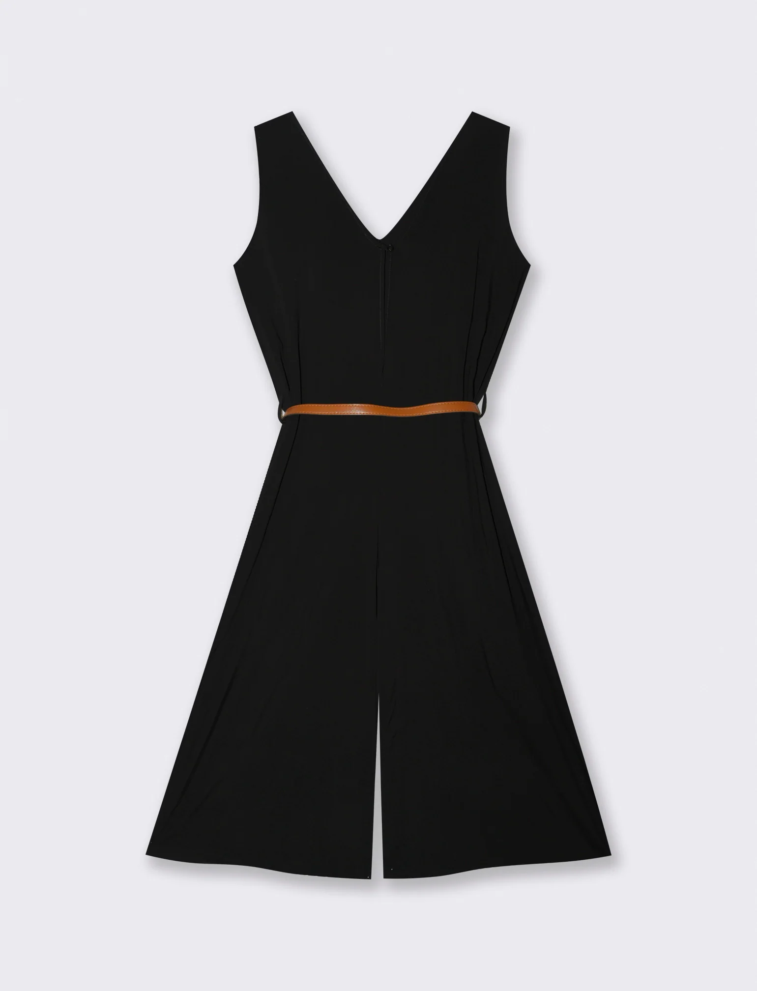 Vestito in viscosa con icrocio dietro - Nero - Image 2