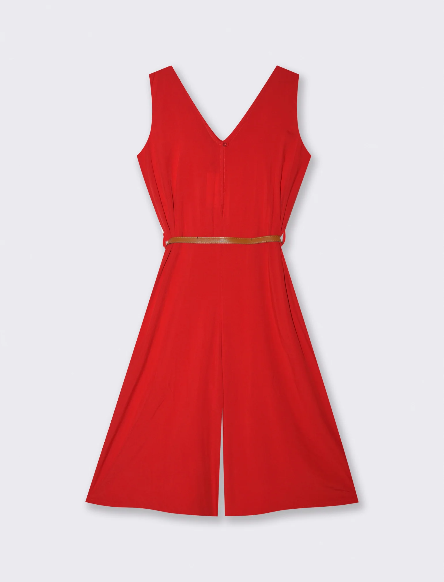 Vestito in viscosa con icrocio dietro - Rosso - Image 2