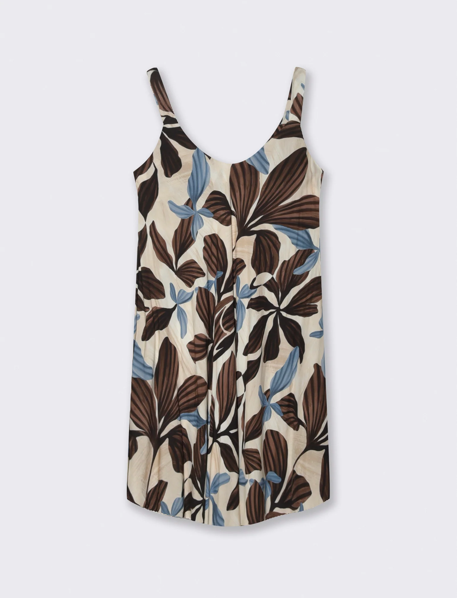 Vestito in viscosa stampato con bretelline - Moro - Image 3