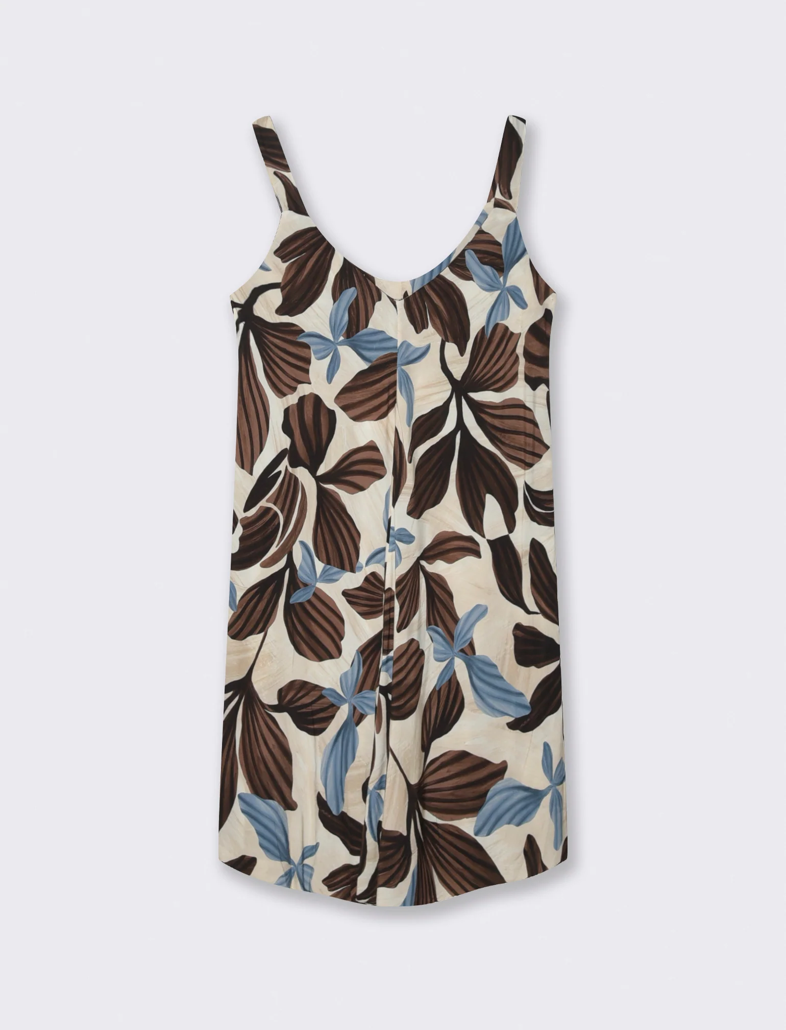 Vestito in viscosa stampato con bretelline - Moro - Image 4