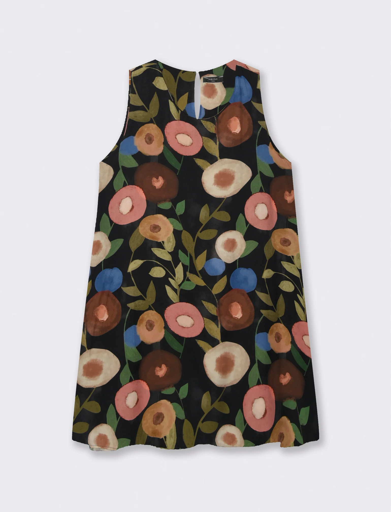 Vestito in viscosa stampato - Nero - Image 3