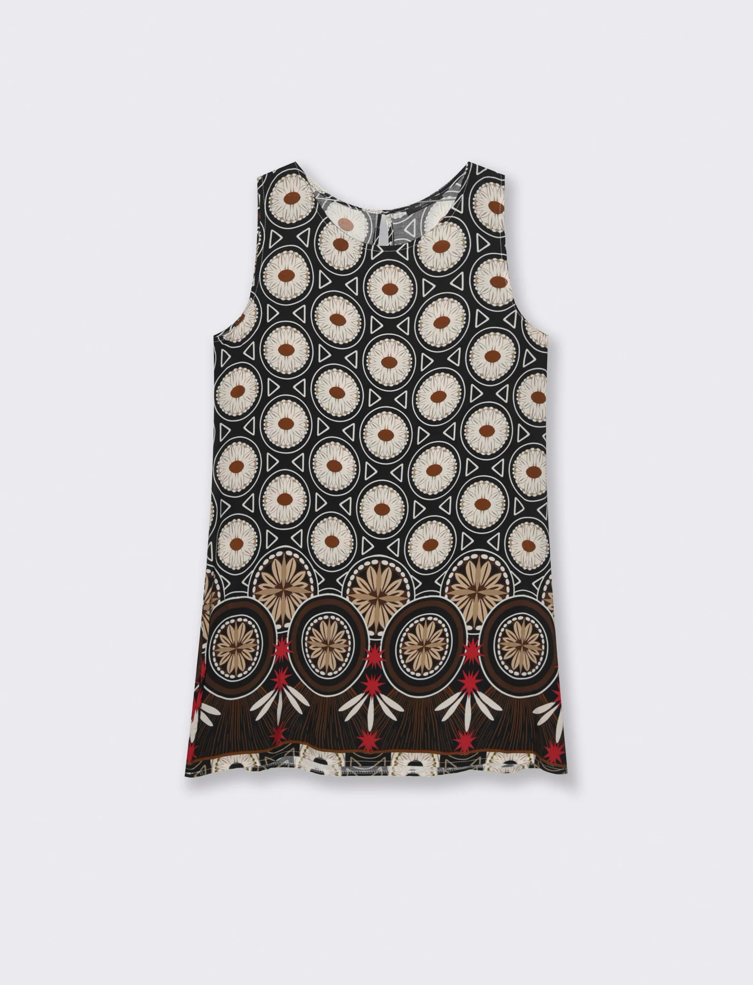 vestito in viscosa stampato - Nero - Image 3