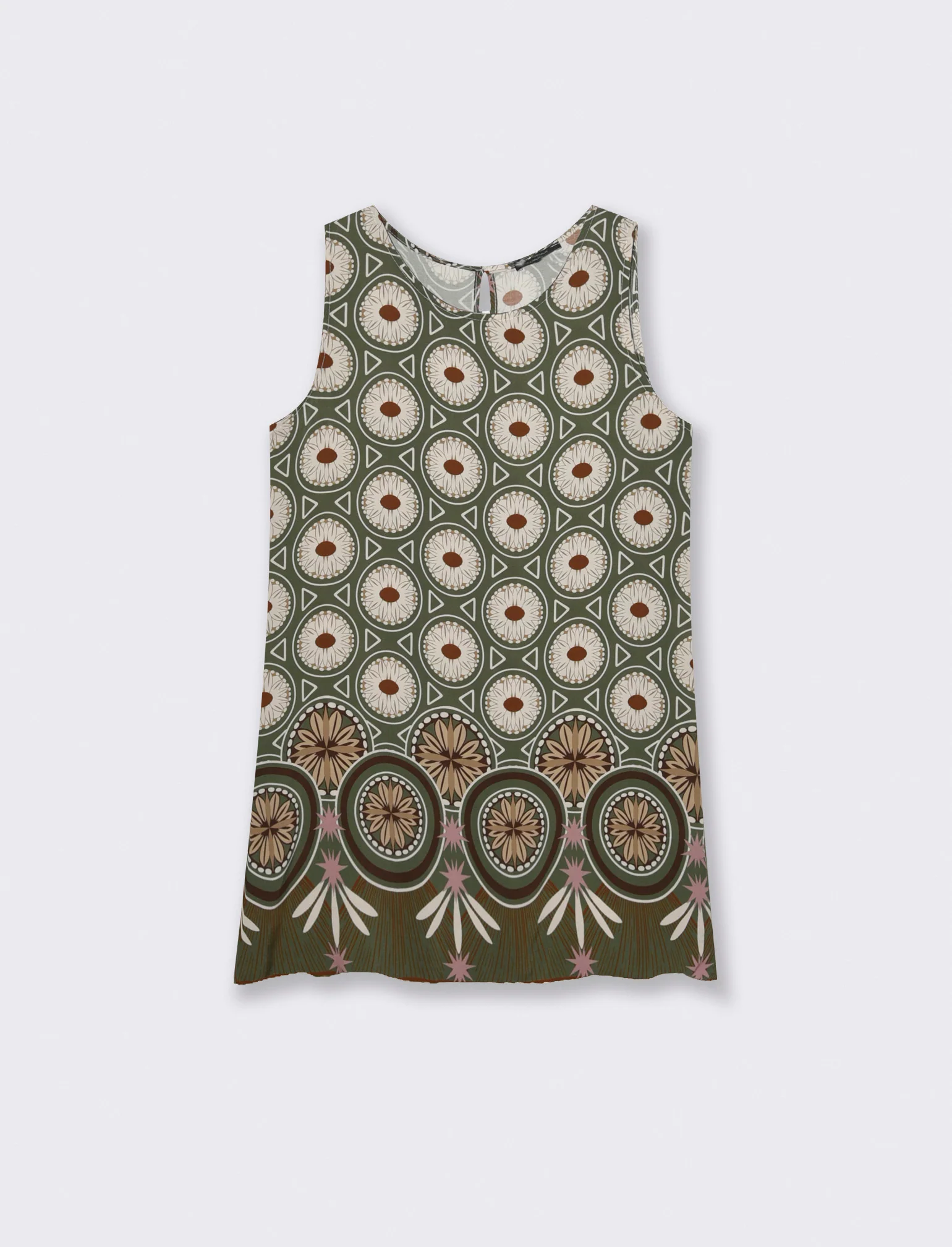 vestito in viscosa stampato - Verde - Image 3