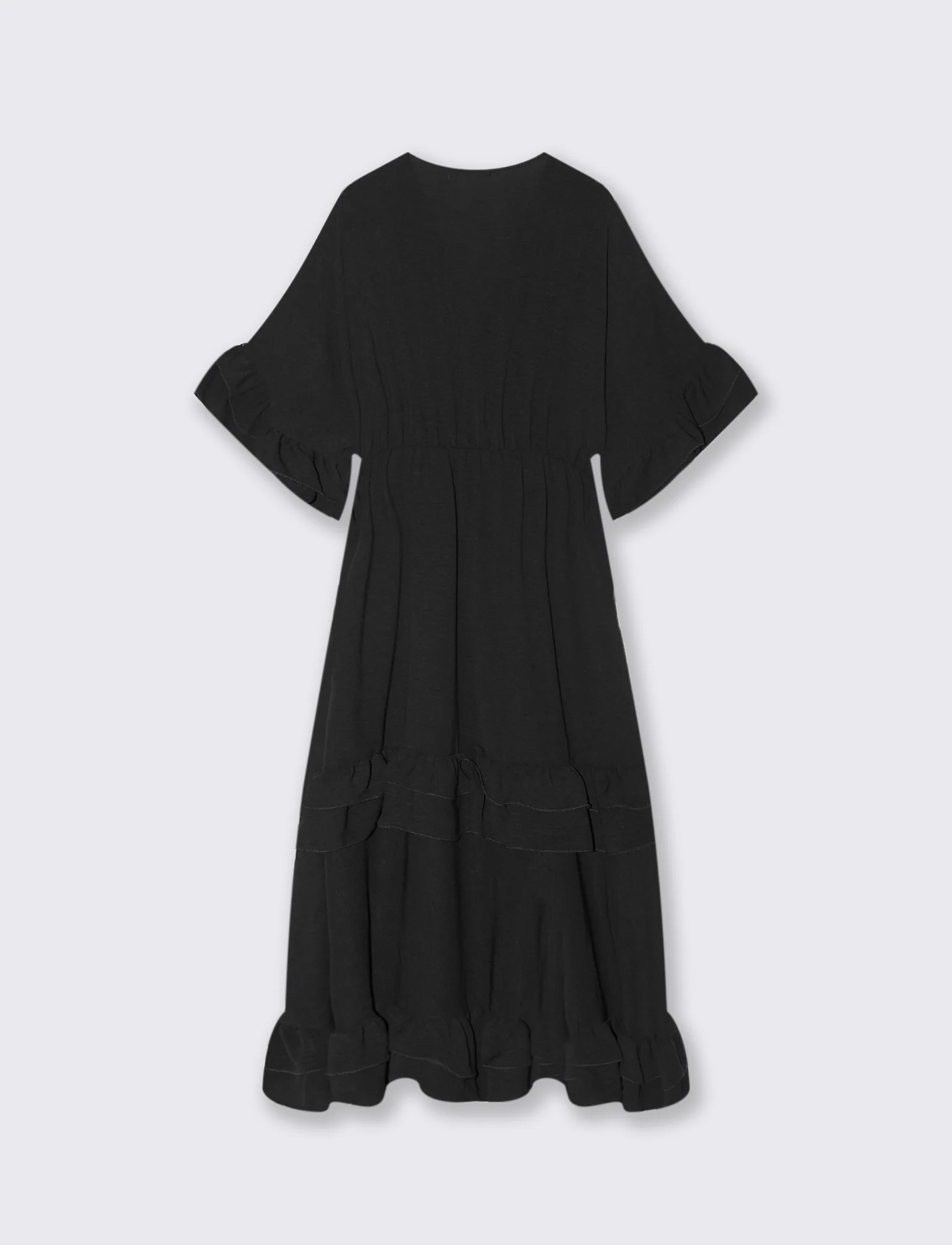 VESTITO INCROCIO CON BALZA AL FONDO - Nero - Image 4