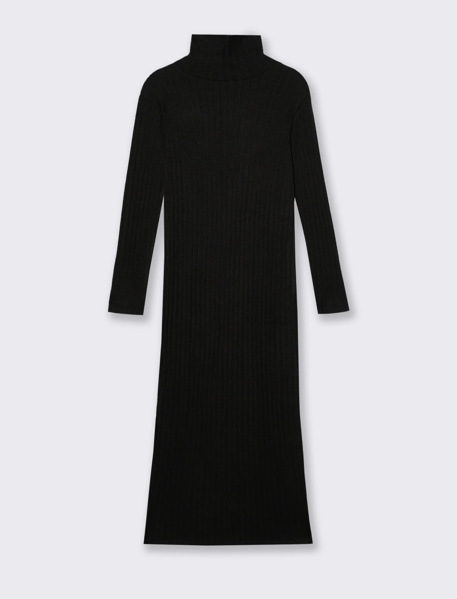 VESTITO LUNGO A COSTE - Nero - Image 4
