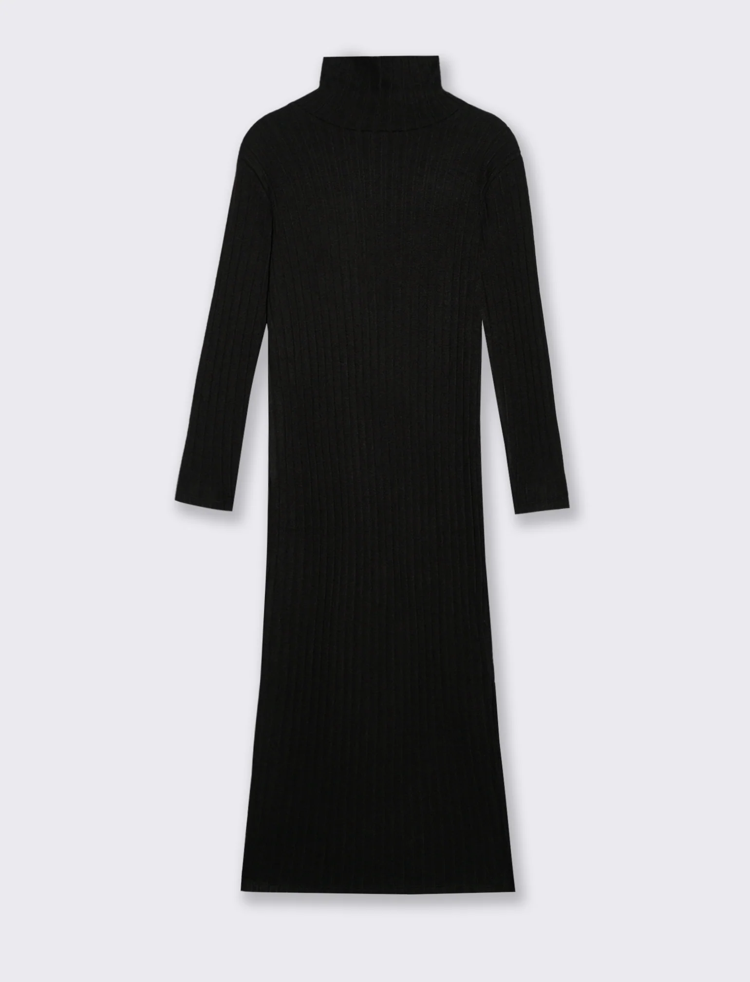 VESTITO LUNGO A COSTE - Nero - Image 5