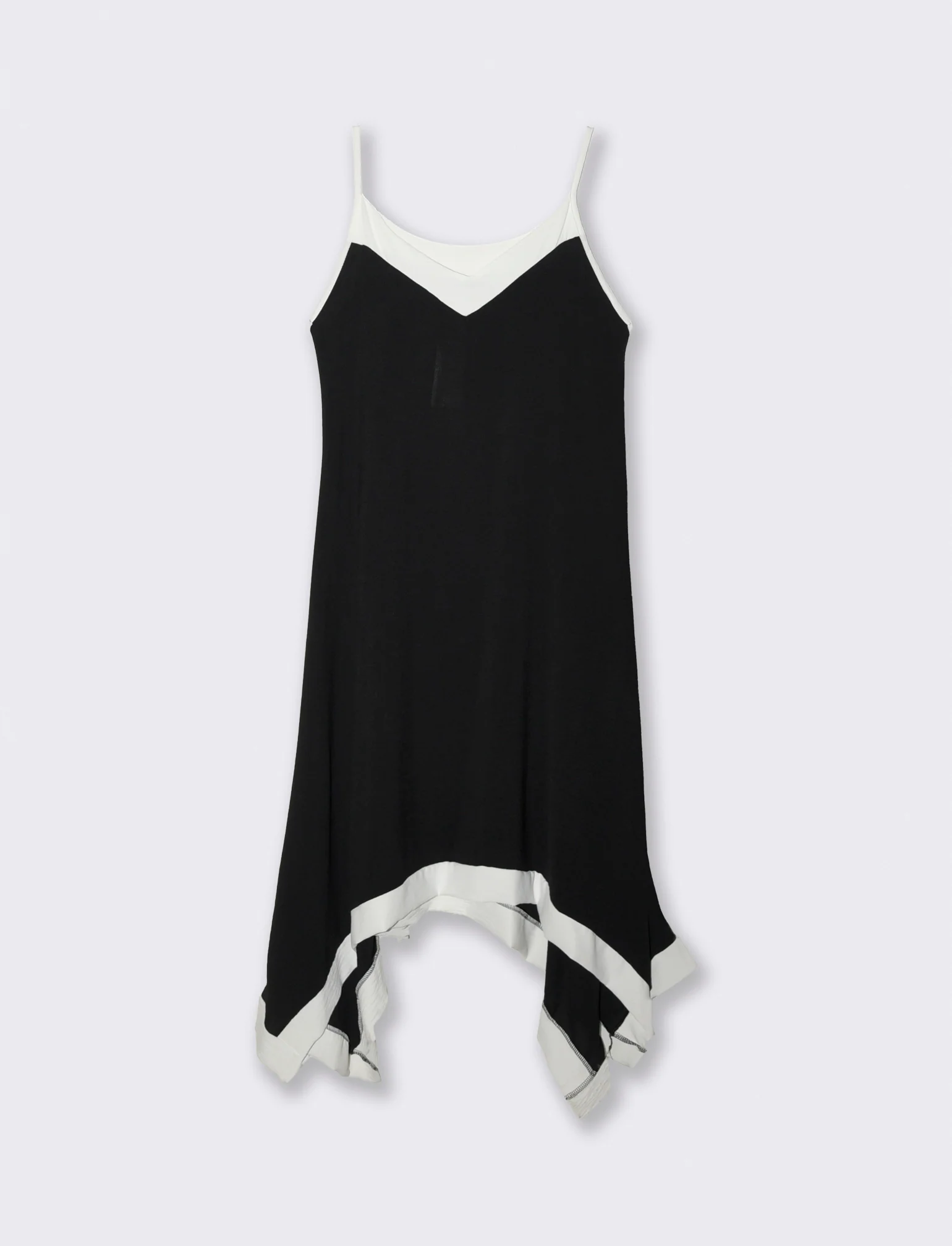 Vestito lungo bicolor - Nero - Image 3