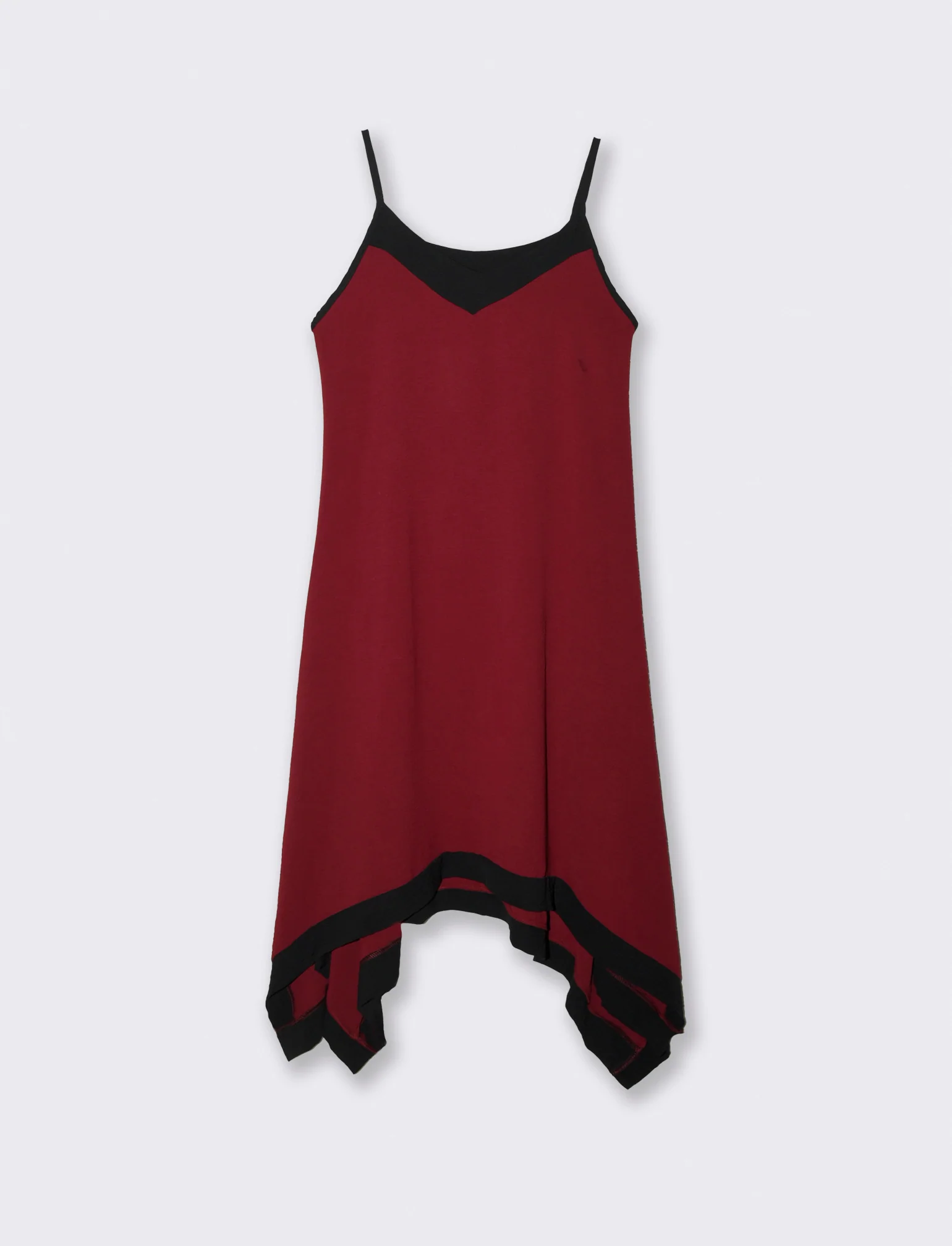 Vestito lungo bicolor - Rosso india - Image 3