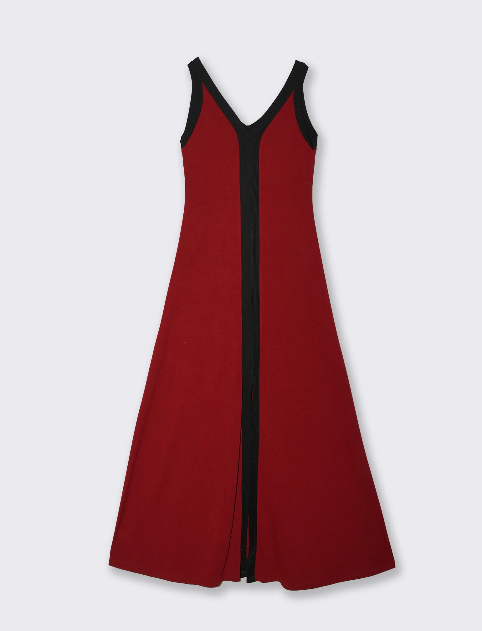 Vestito lungo bicolor - Rosso india - Image 3