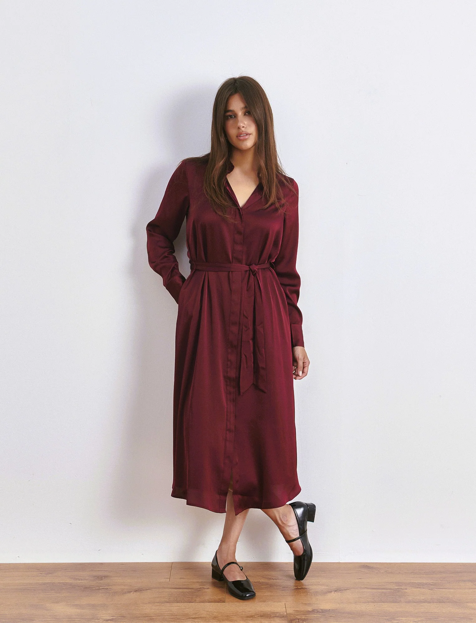 VESTITO LUNGO CHEMISIER - Vinaccia - Image 3
