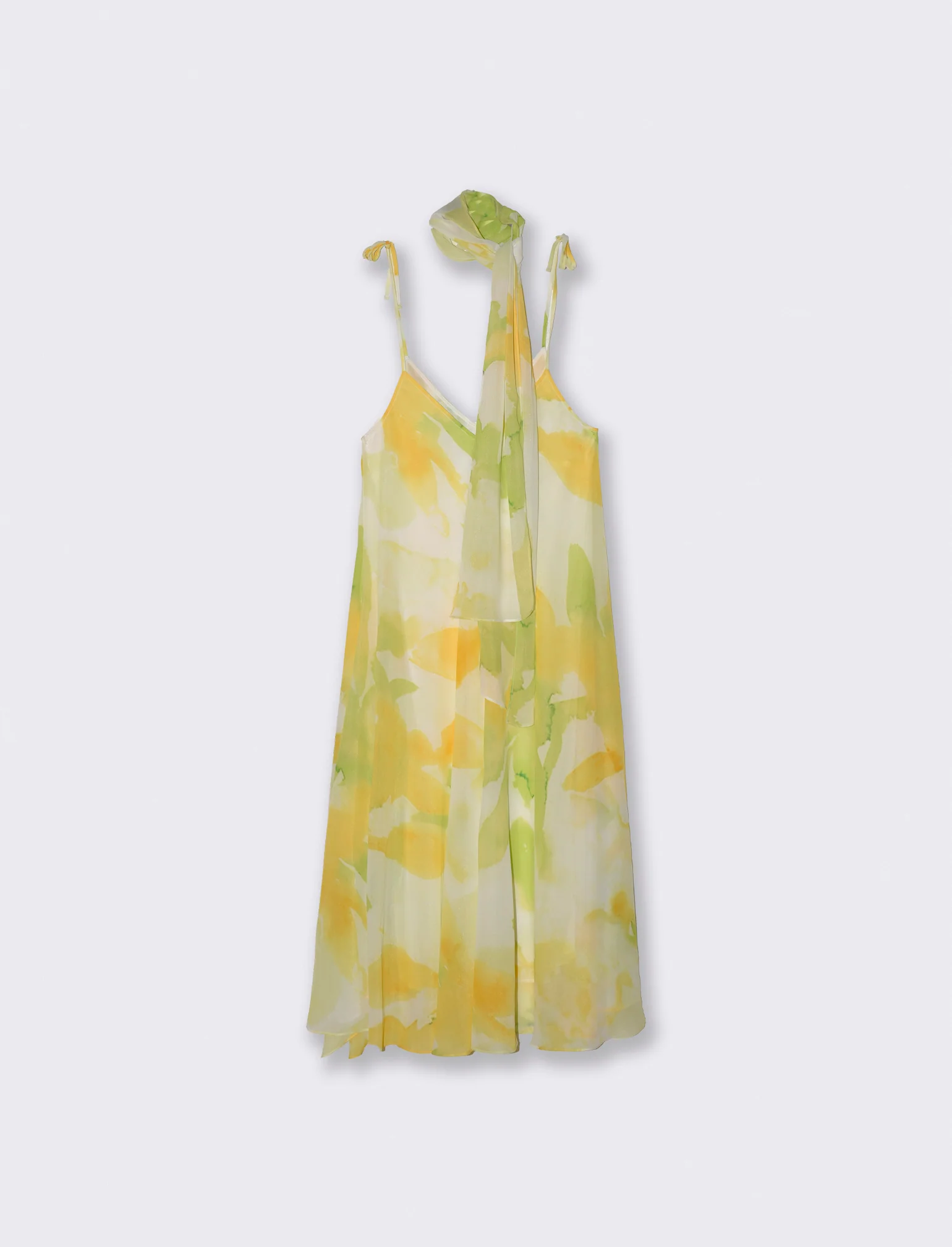 Vestito lungo con bretelle e cintura - var 1