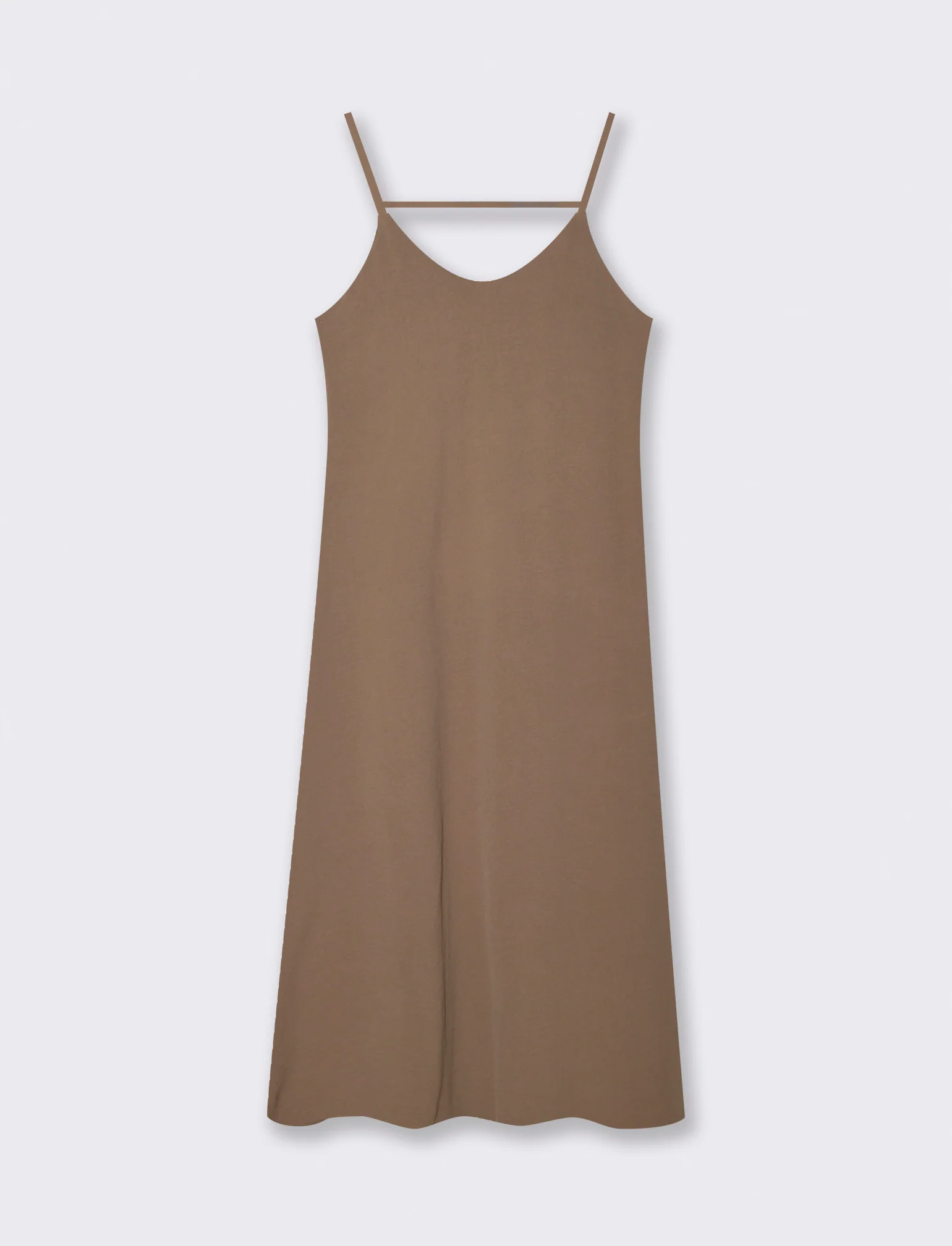 Vestito lungo con bretelline - Cacao - Image 3