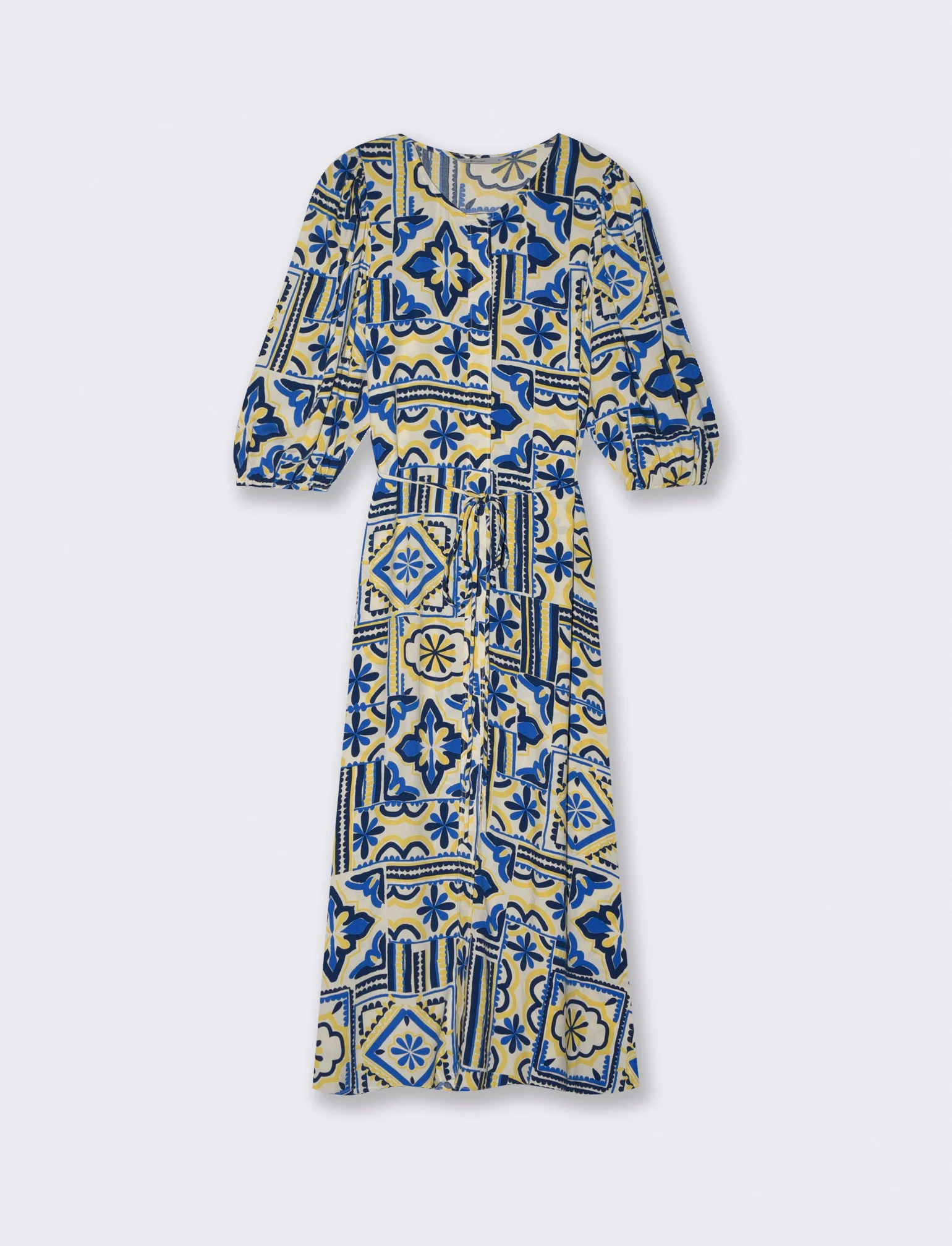 Vestito Lungo con Maniche Ampie e Laccetto - var 2