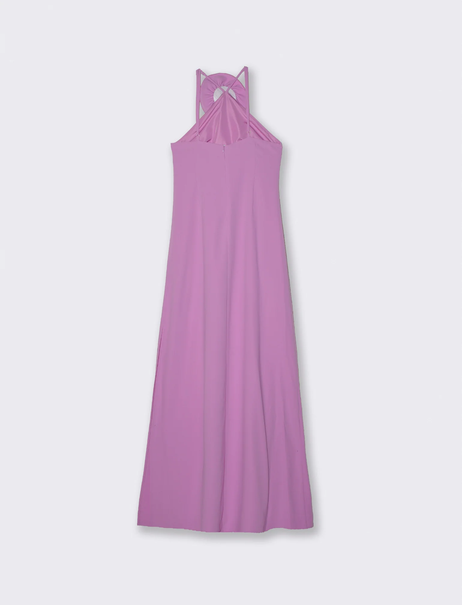 Vestito lungo con spalline e fiore decorativo - Viola orchidea - Image 2