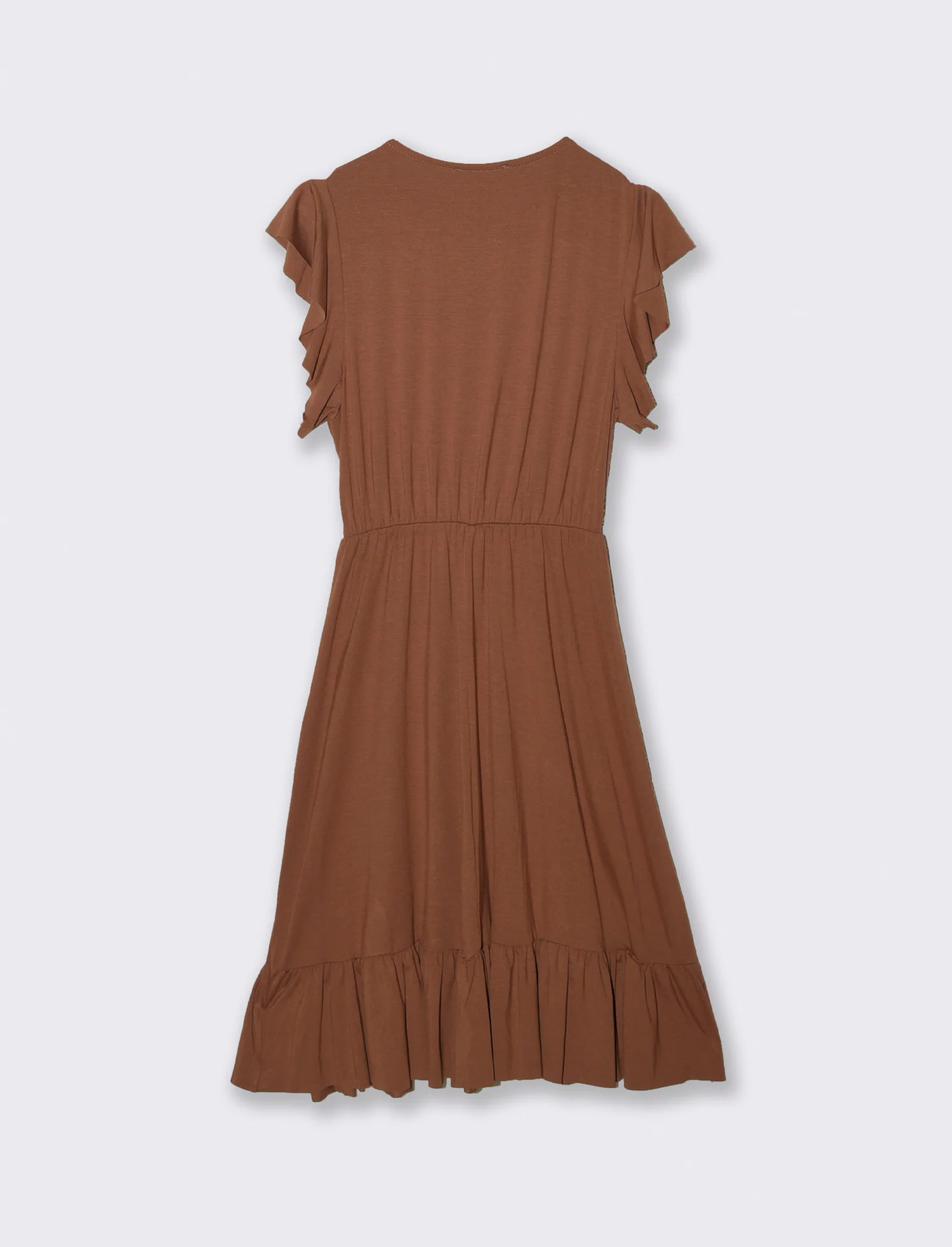 VESTITO LUNGO CON VOILANT - Marrone tabacco - Image 4