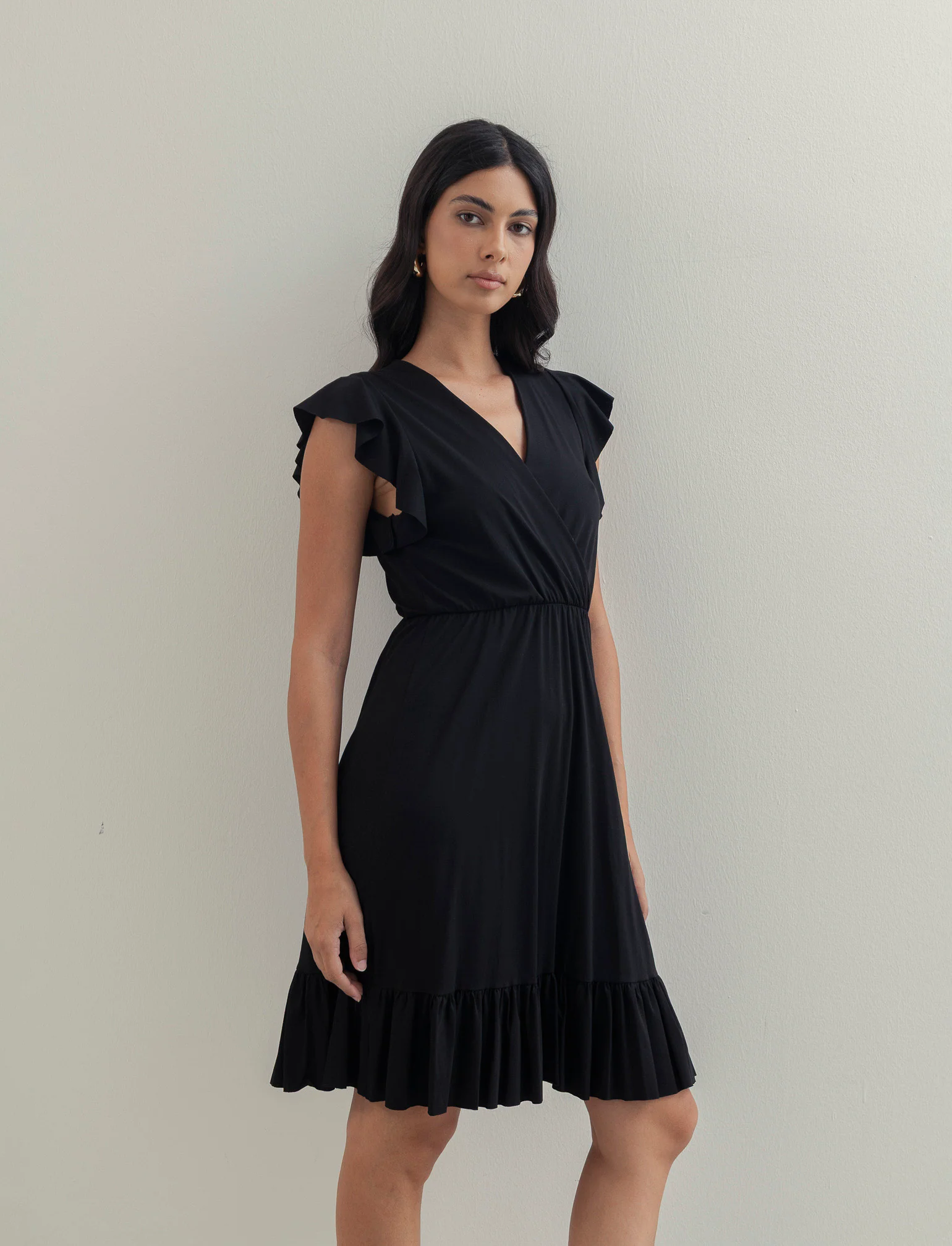 VESTITO LUNGO CON VOILANT - Nero - Image 2
