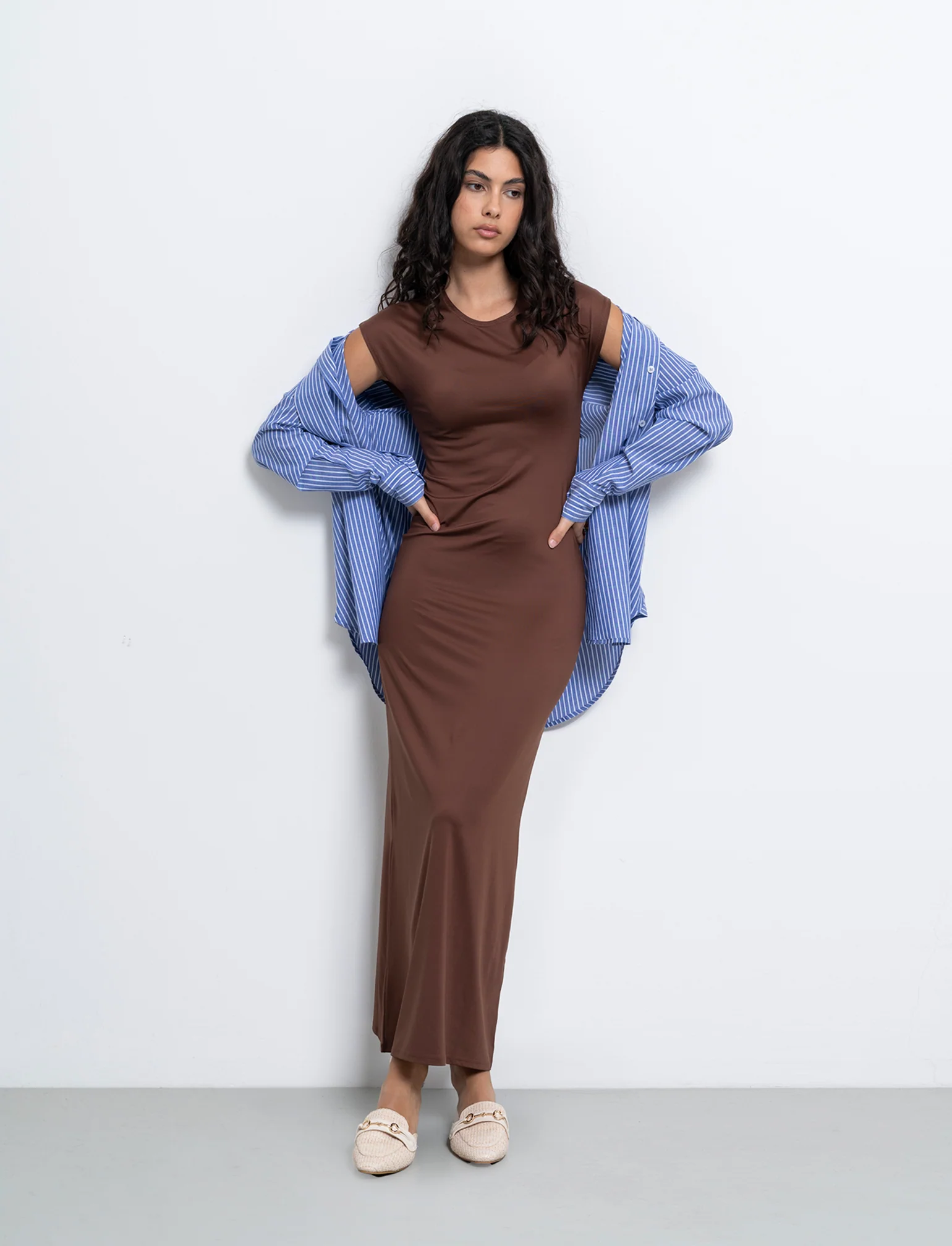 Vestito lungo da donna - Caffe' - Image 3