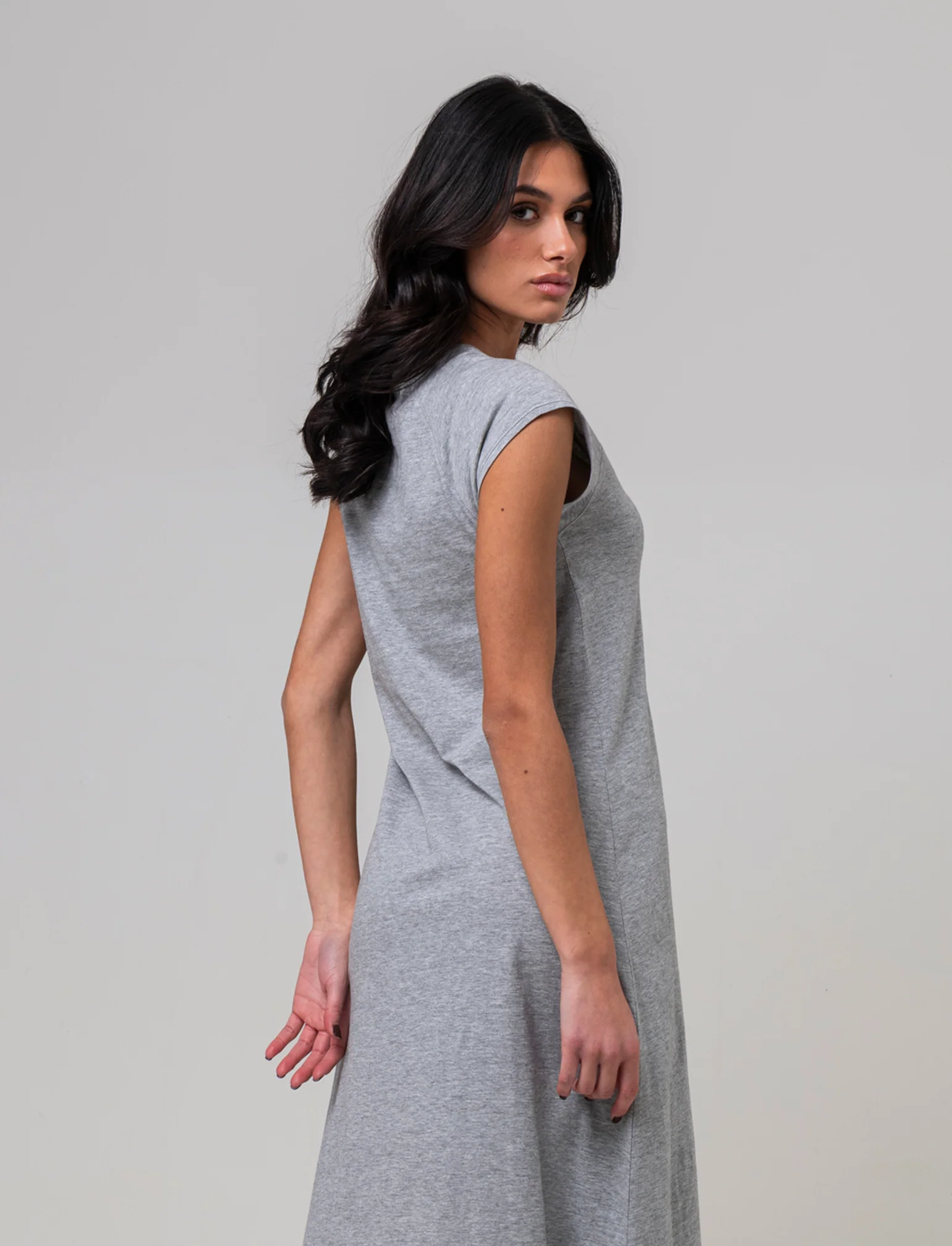 Vestito lungo da donna - Grigio mel. - Image 2