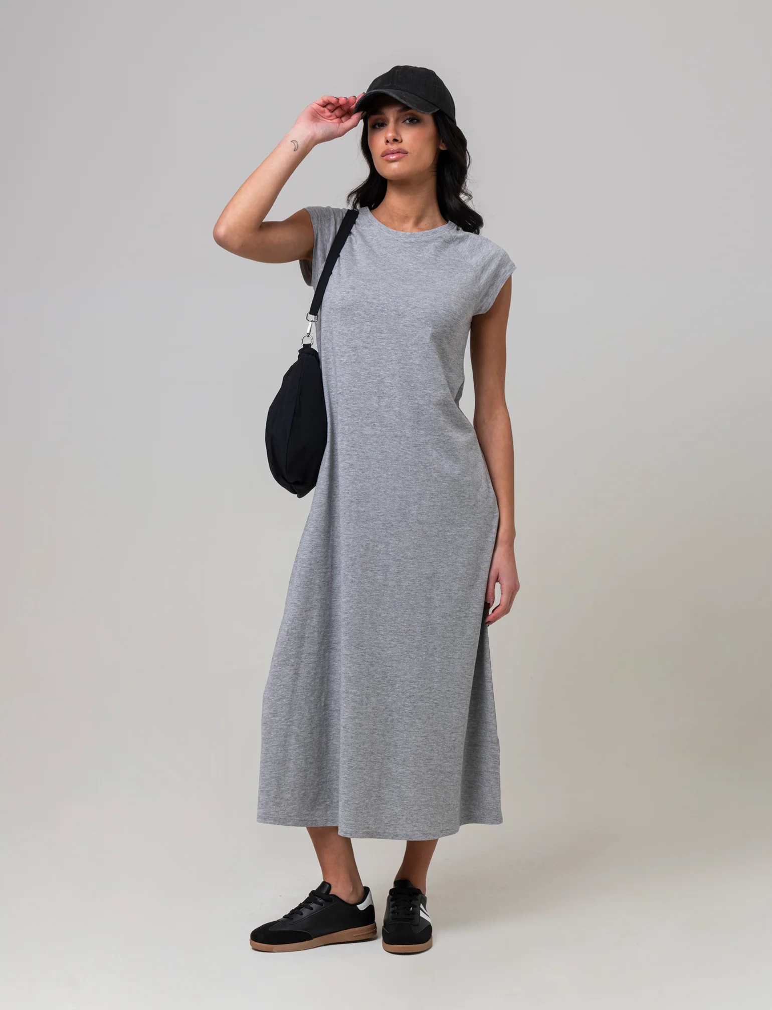 Vestito lungo da donna - Grigio mel. - Image 3