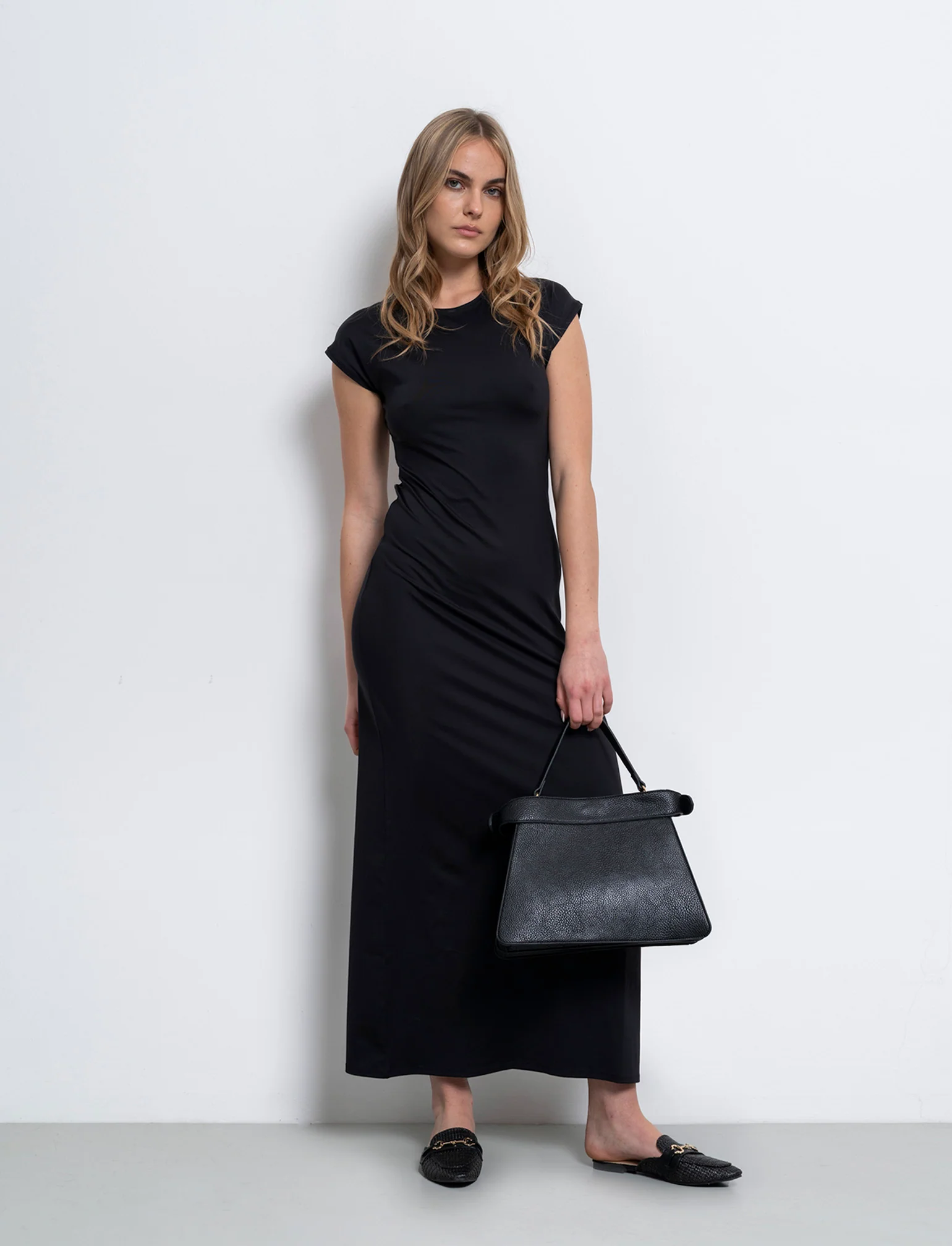 Vestito lungo da donna - Nero - Image 3