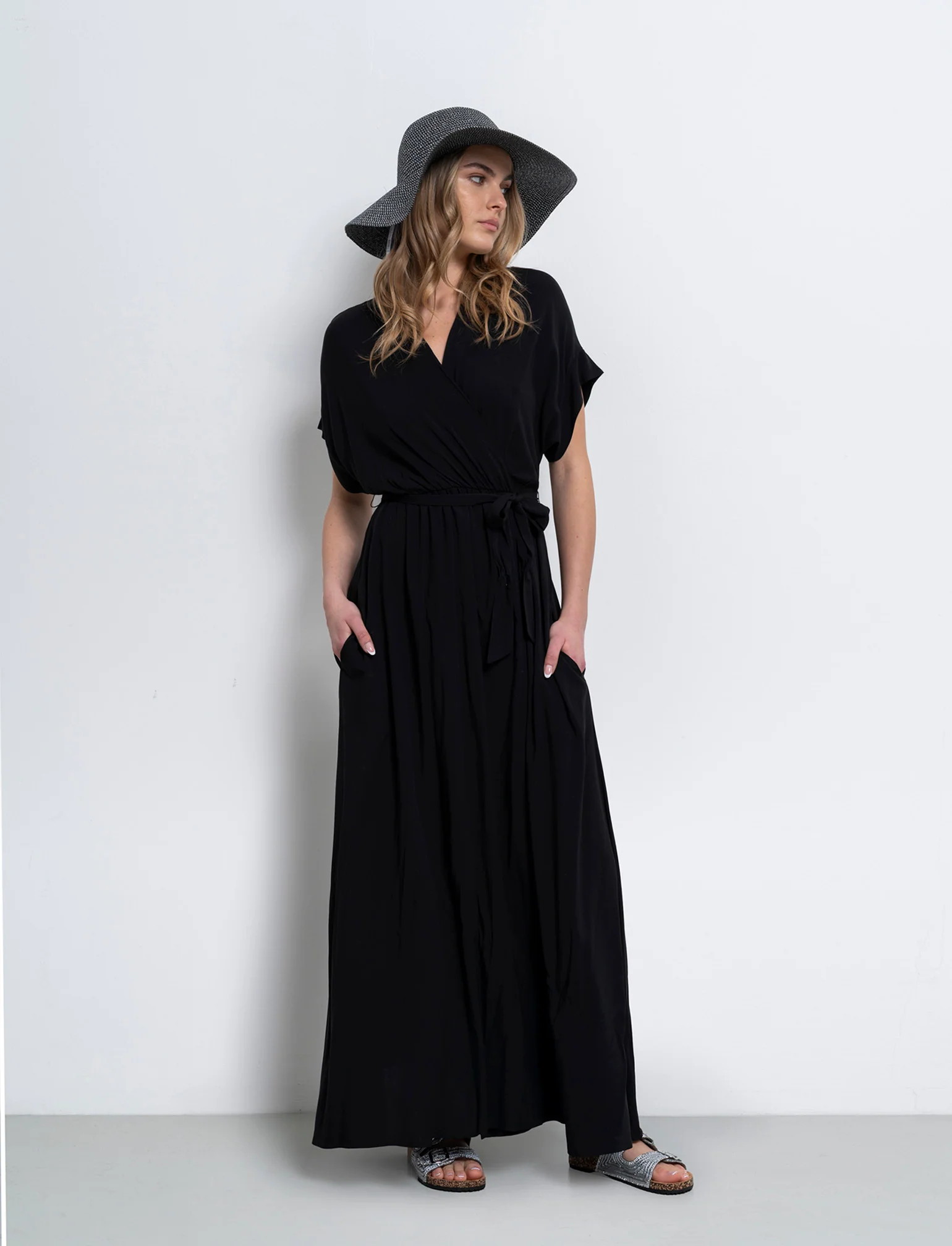 Vestito lungo da donna - Nero - Image 2