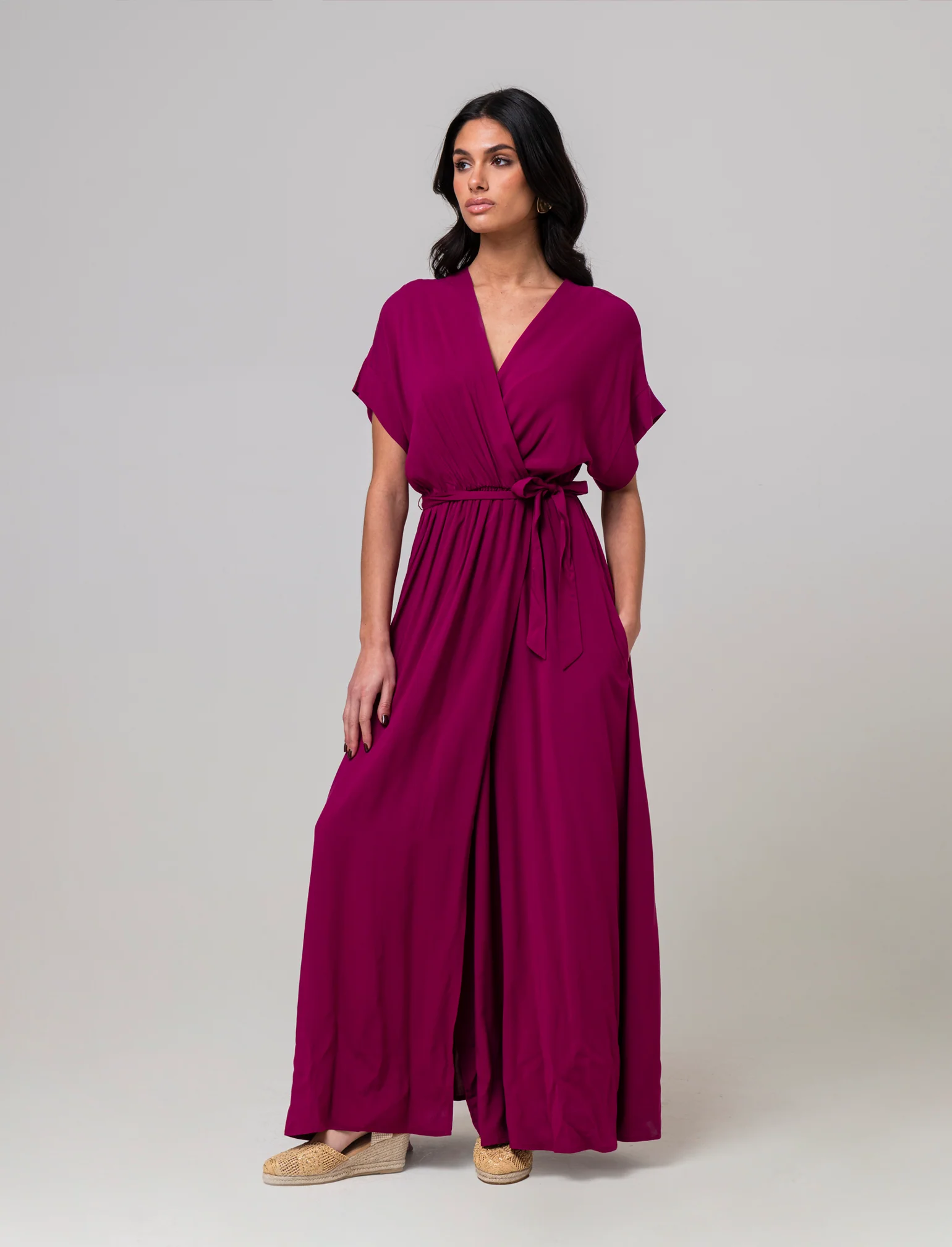 Vestito lungo da donna - Rosso india - Image 3