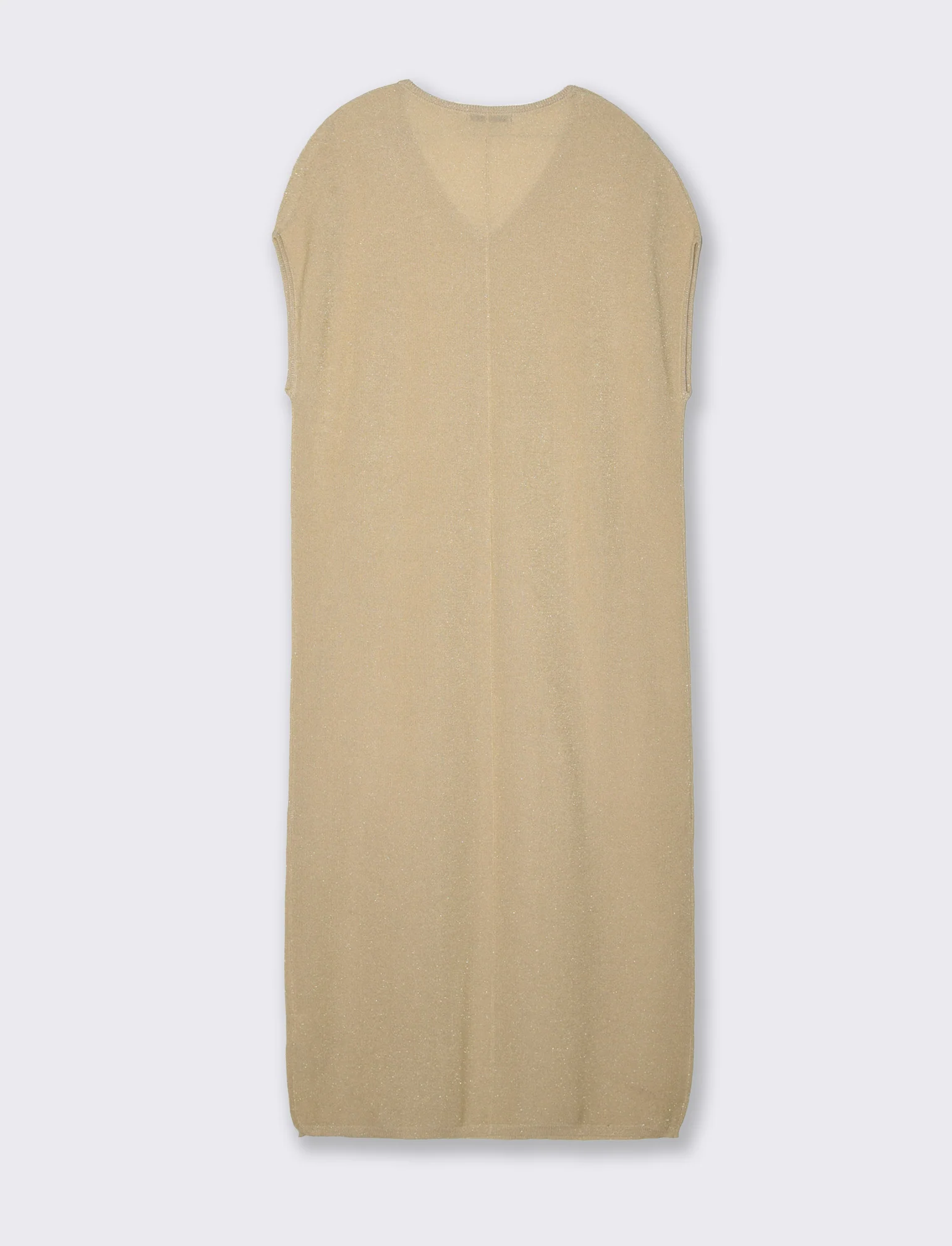Vestito lungo in maglia da donna - Beige - Image 5