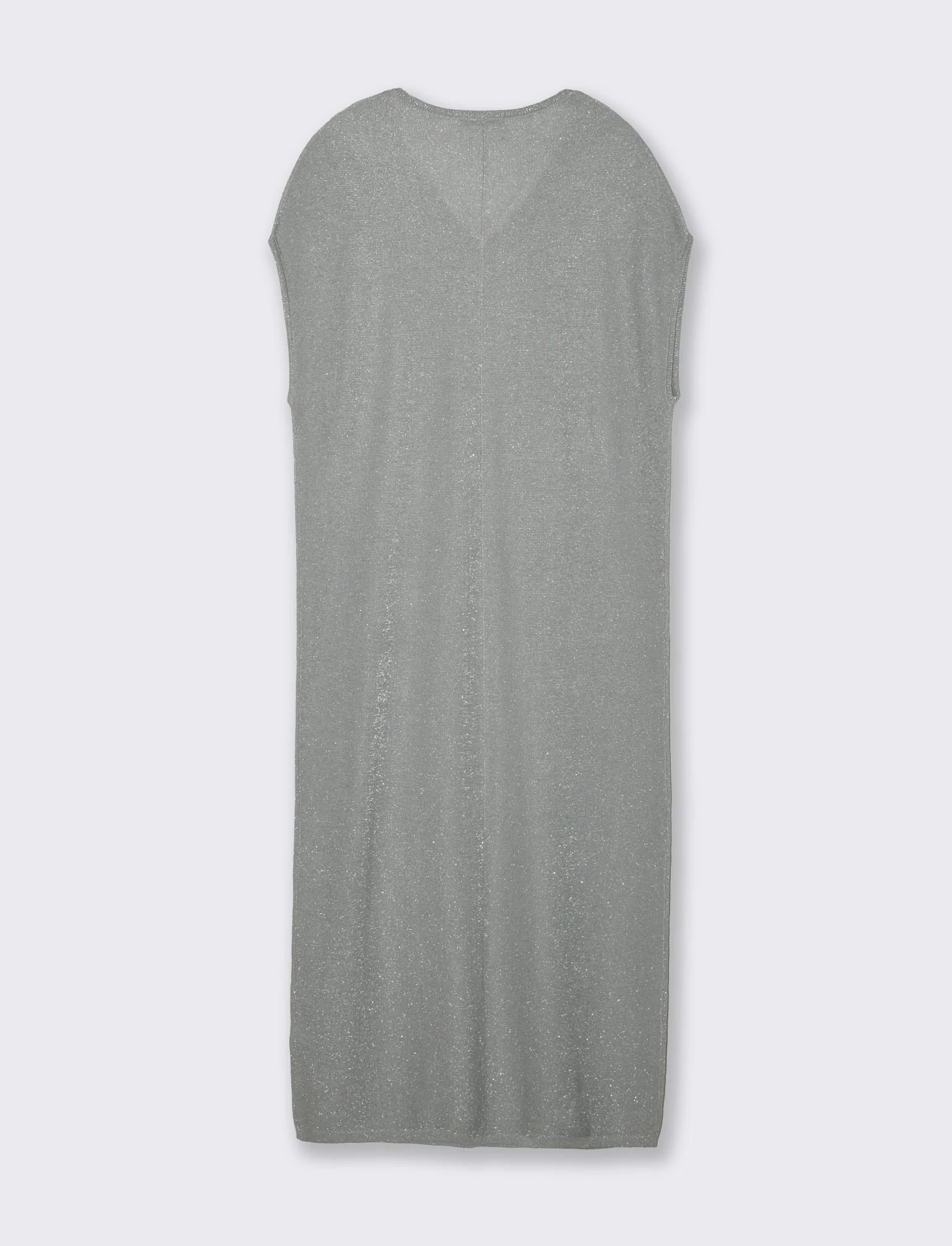 Vestito lungo in maglia da donna - Grigio melange - Image 2