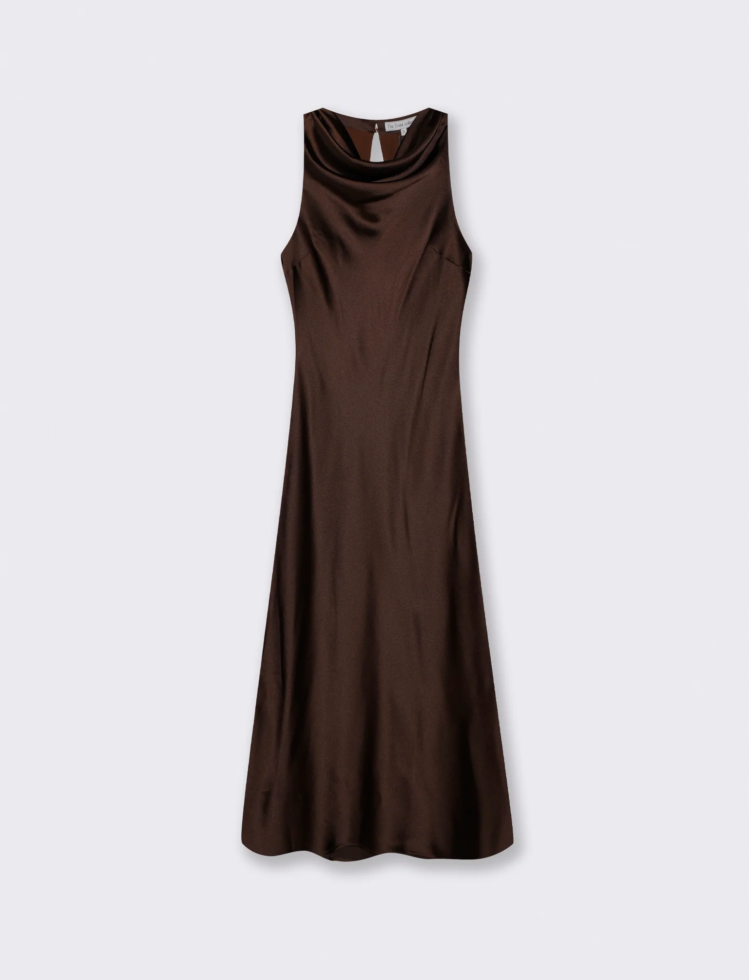 Vestito lungo in sbieco senza maniche - Cacao - Image 5
