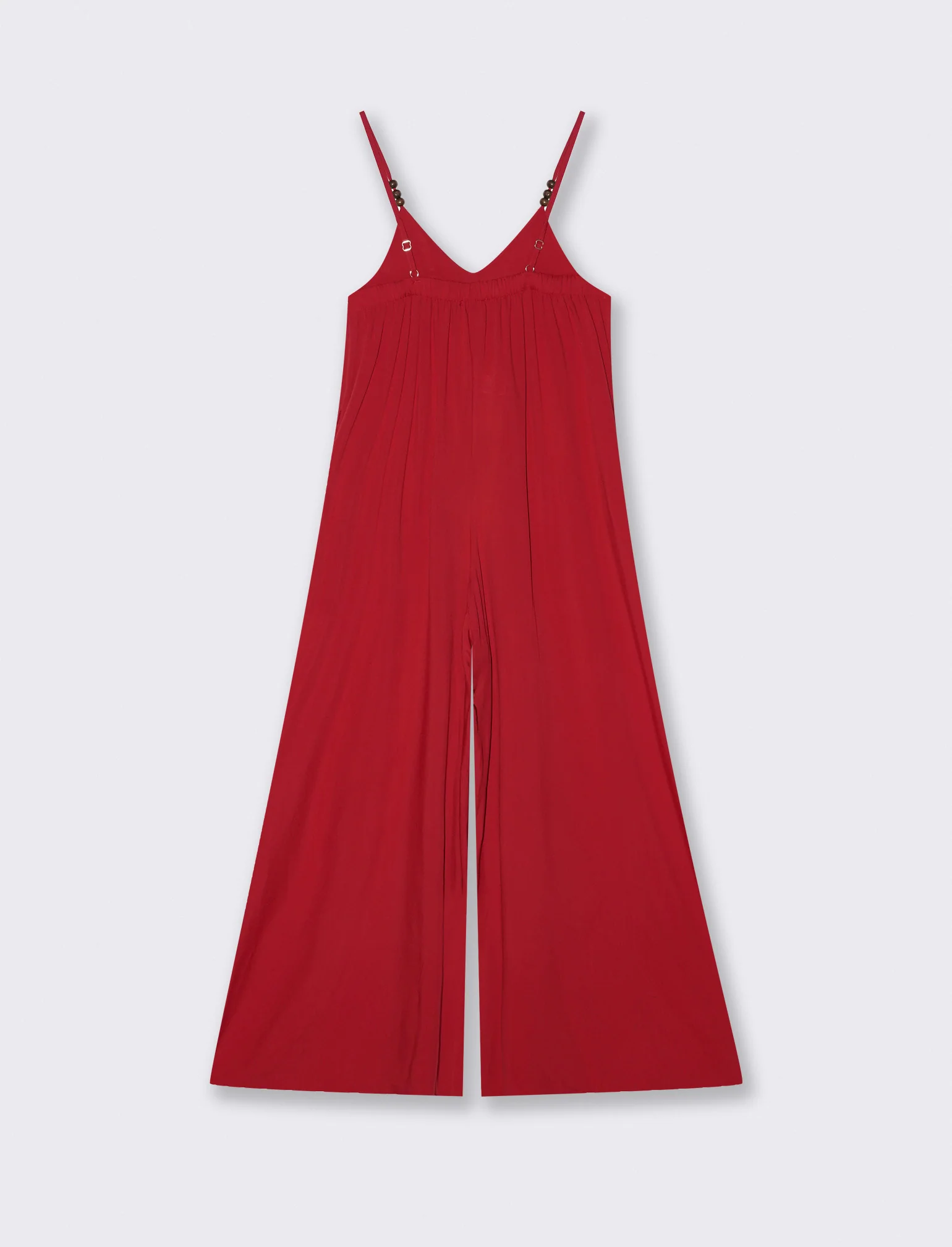 Vestito lungo in viscosa con bretelle - Rosso - Image 4