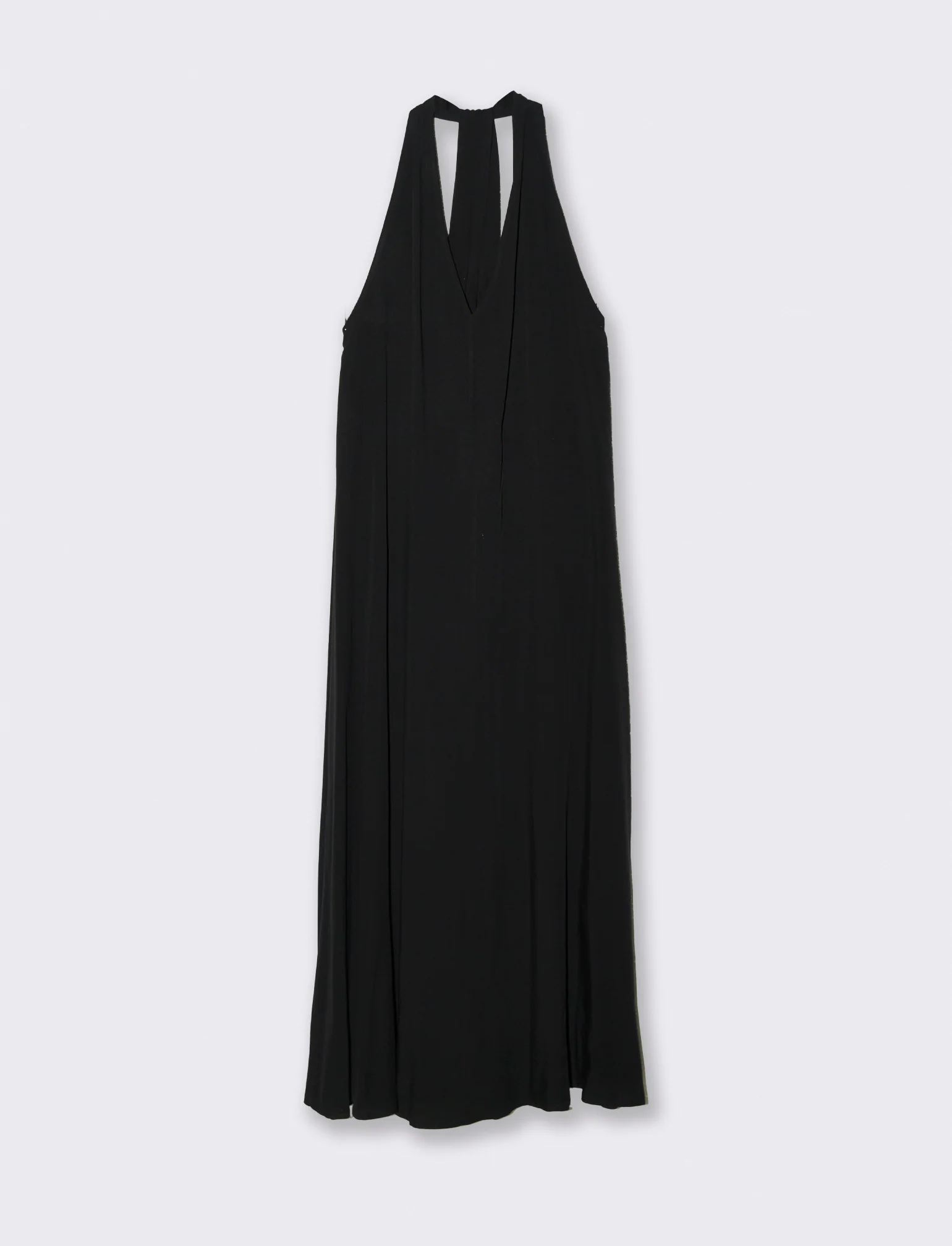 Vestito lungo in viscosa con incrocio sulla schiena - Nero - Image 3