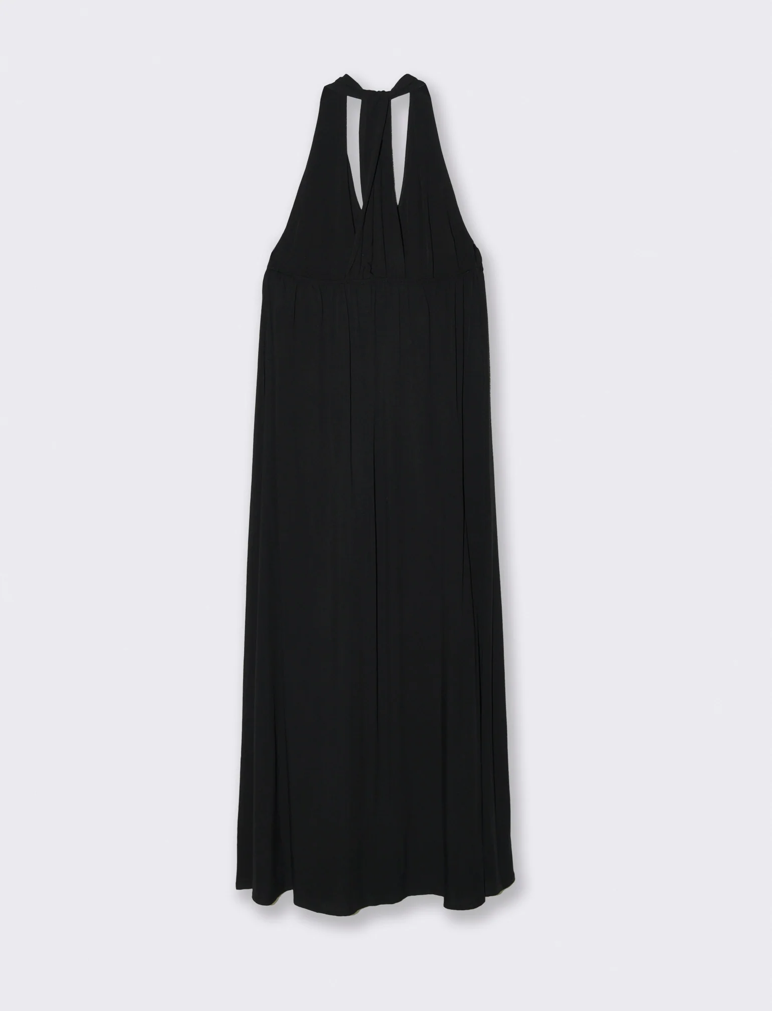 Vestito lungo in viscosa con incrocio sulla schiena - Nero - Image 4