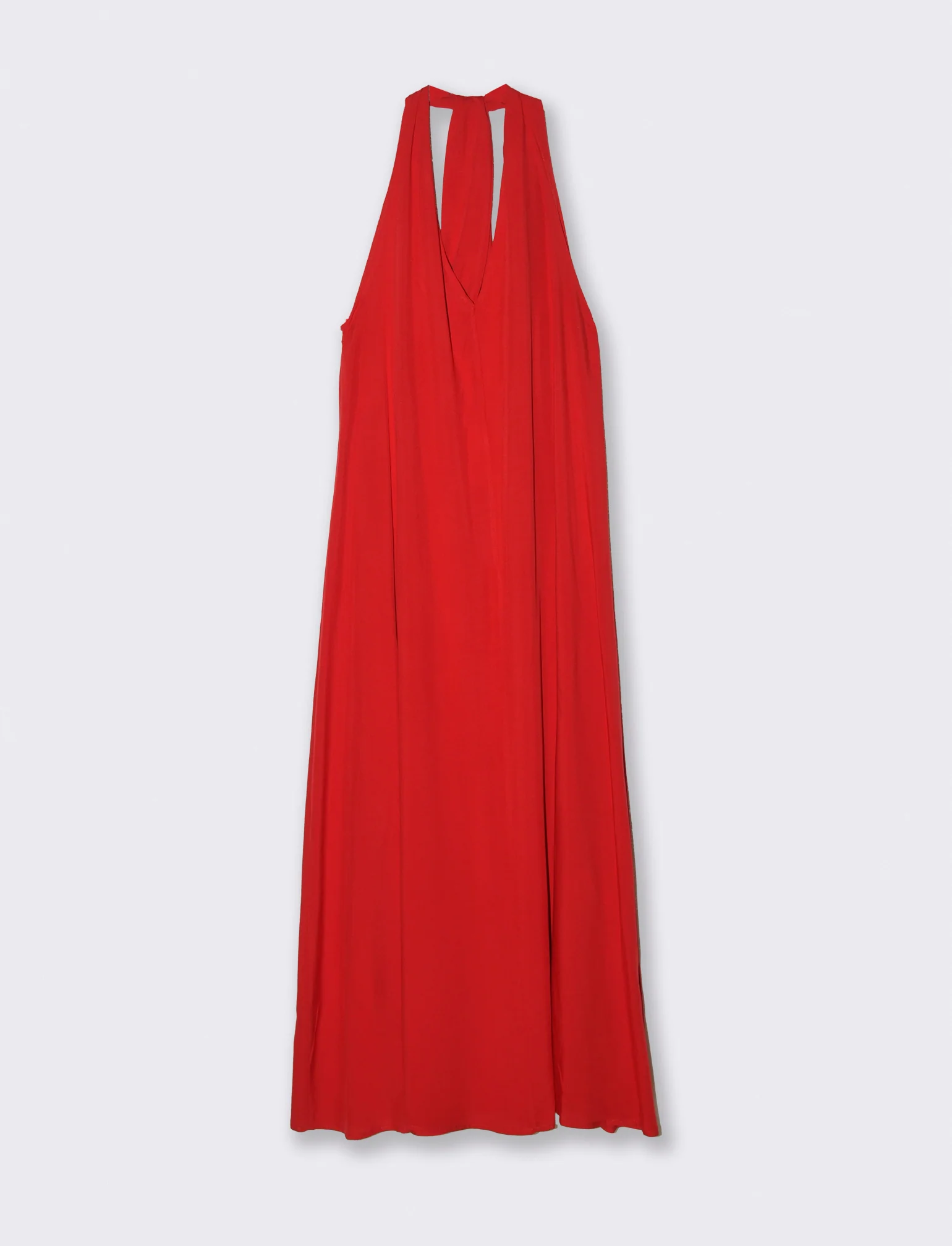 Vestito lungo in viscosa con incrocio sulla schiena - Rosso - Image 3