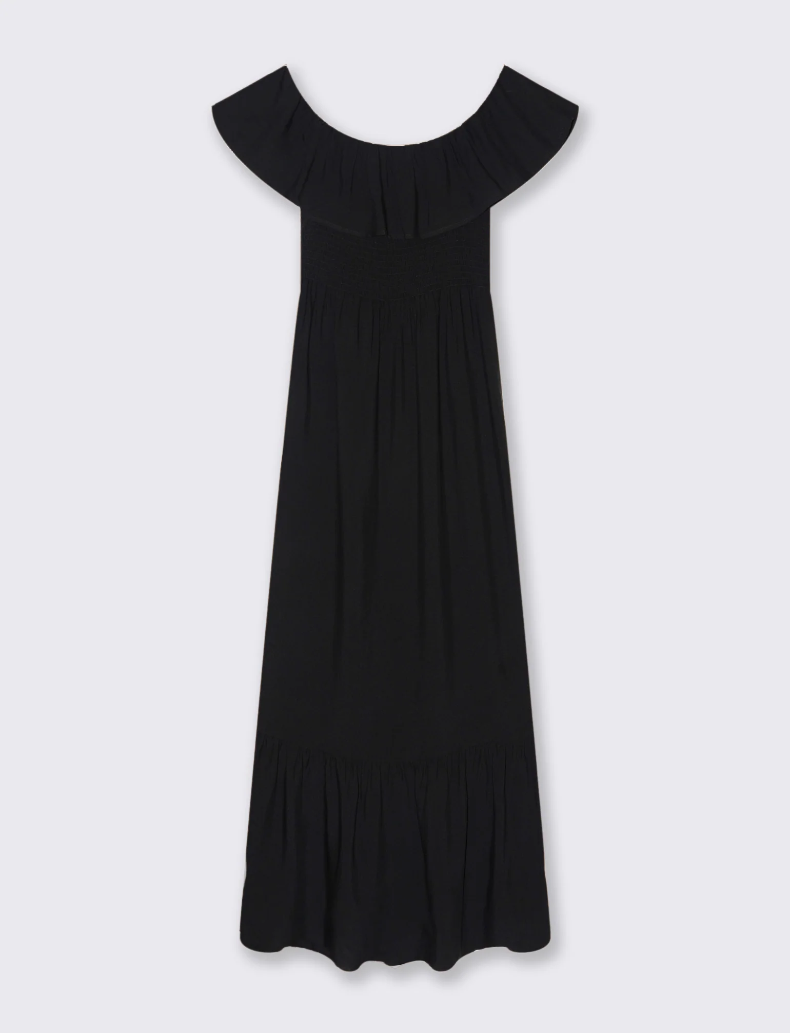 Vestito lungo off shoulder da donna - Nero - Image 2