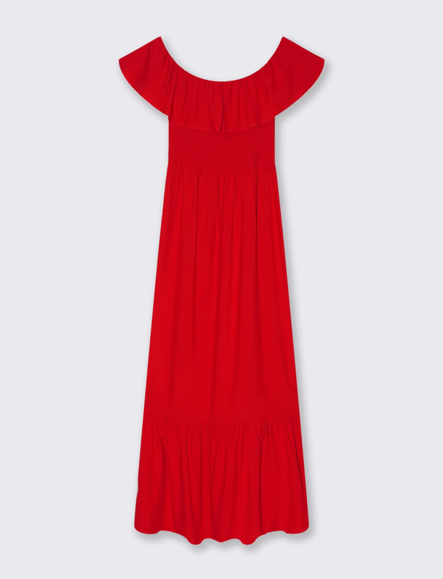 Vestito lungo off shoulder da donna - Rosso scarlatto - Image 4