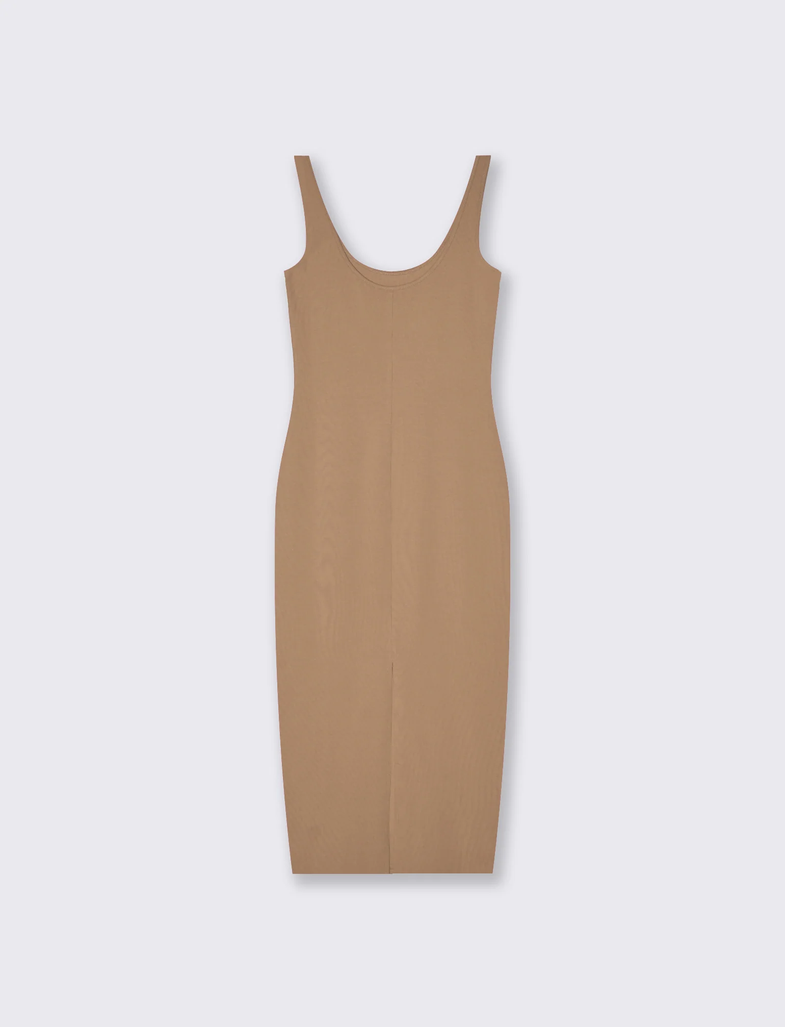 Vestito lungo senza maniche slim fit - Cammello - Image 2