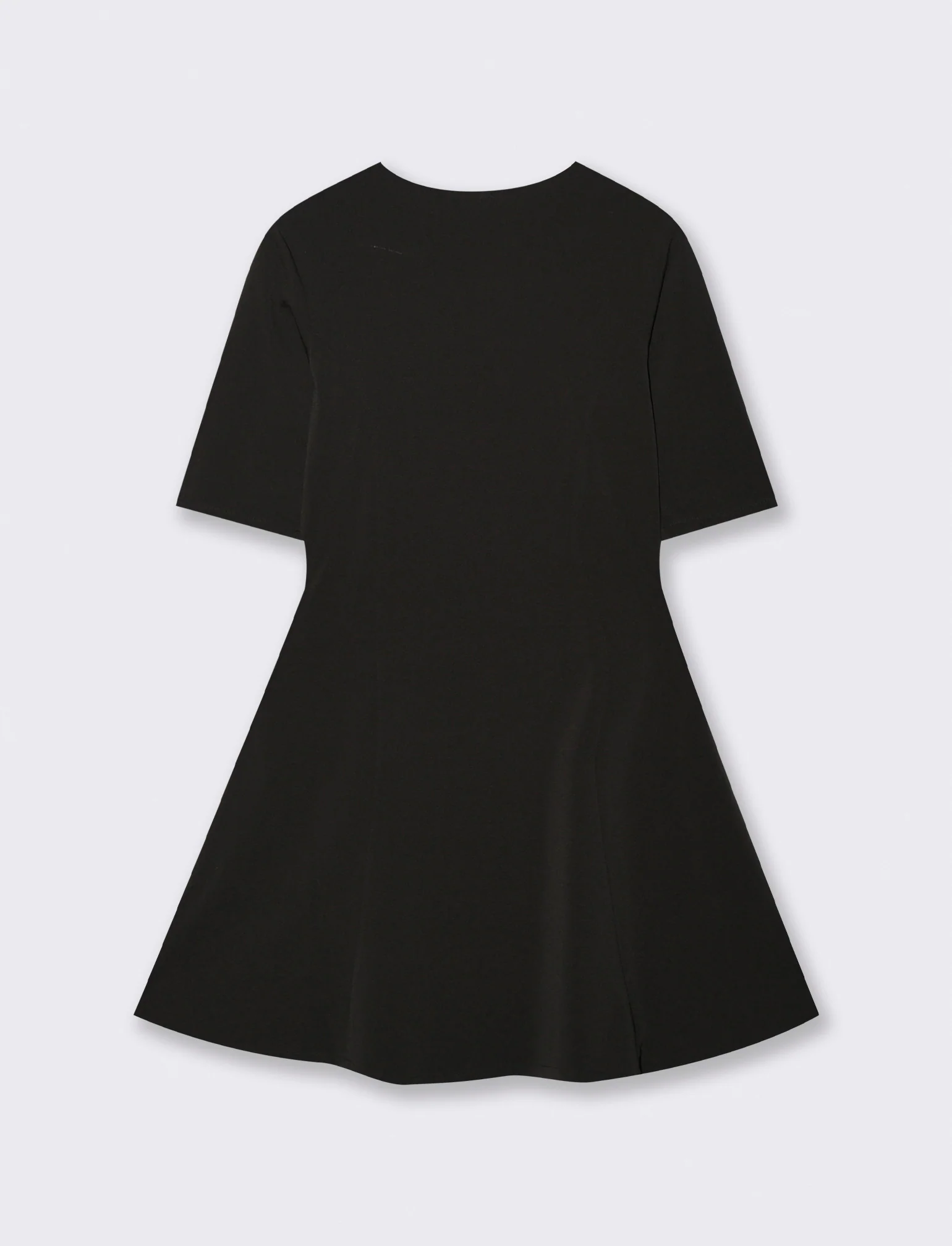 Vestito Manica Corta con Cintura - Nero - Image 5