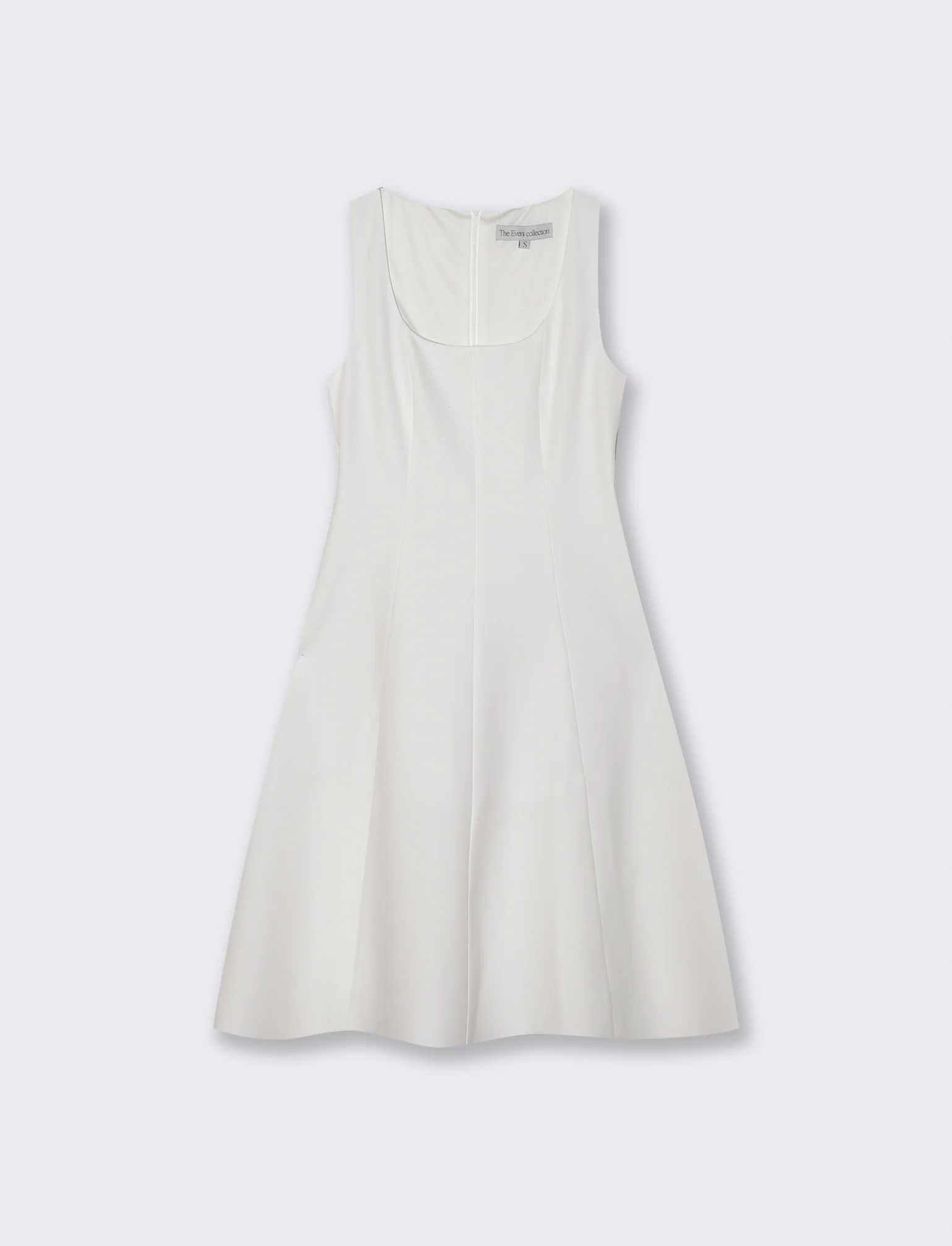 Vestito Midi Smanicato con Scollo Profondo - Bianco latte - Image 5
