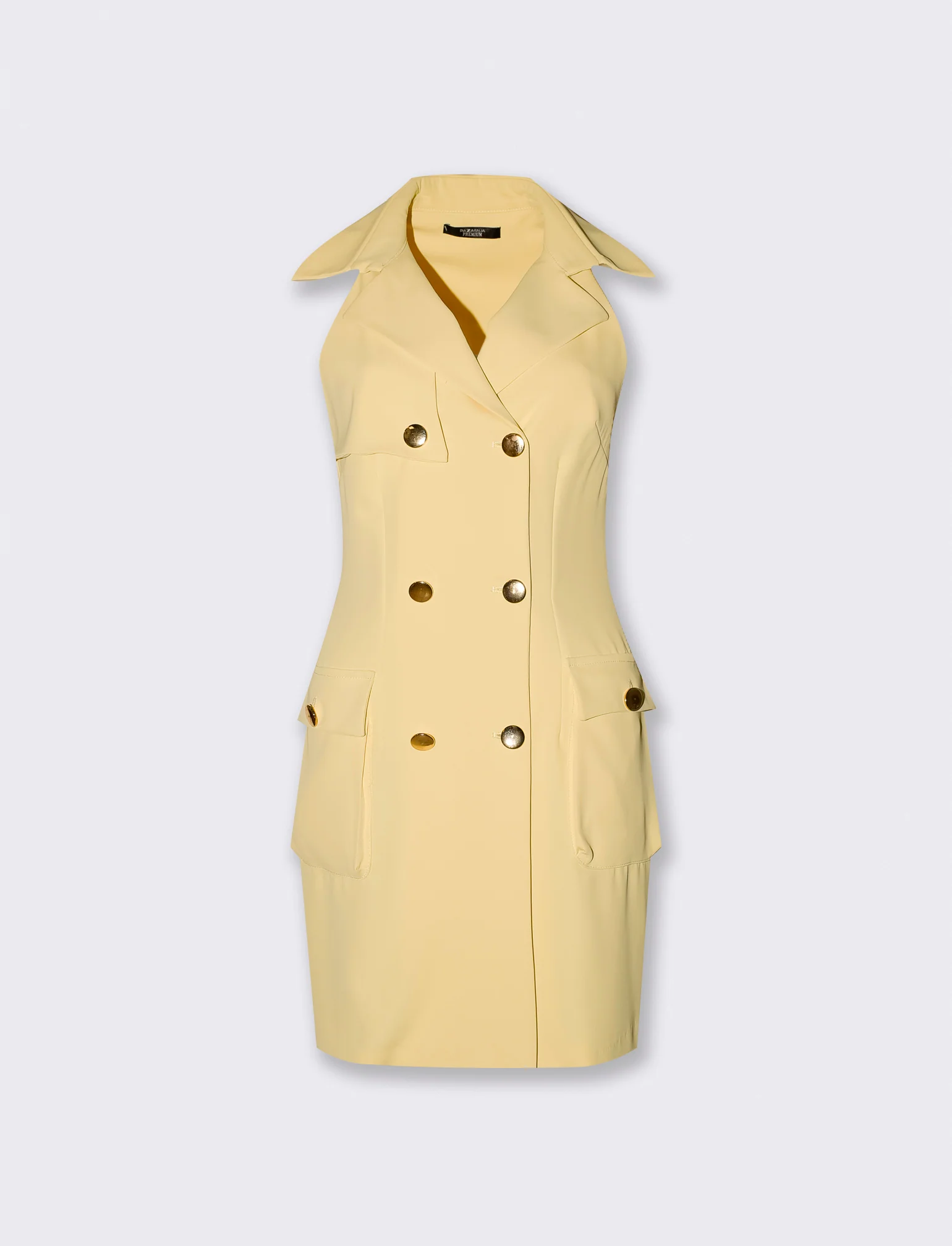 Vestito mini a portafoglio - Giallo - Image 4