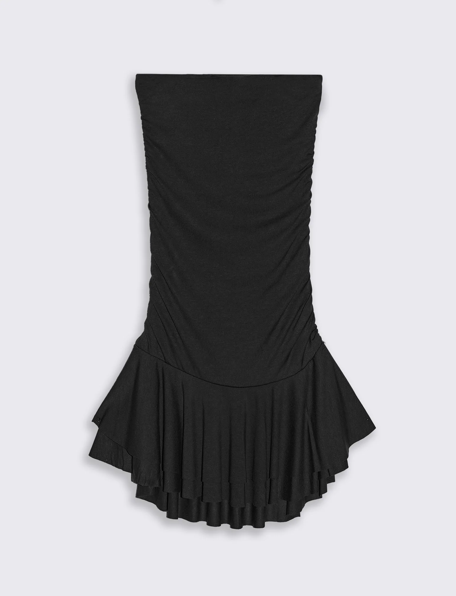 Vestito mini con volant - Nero - Image 2