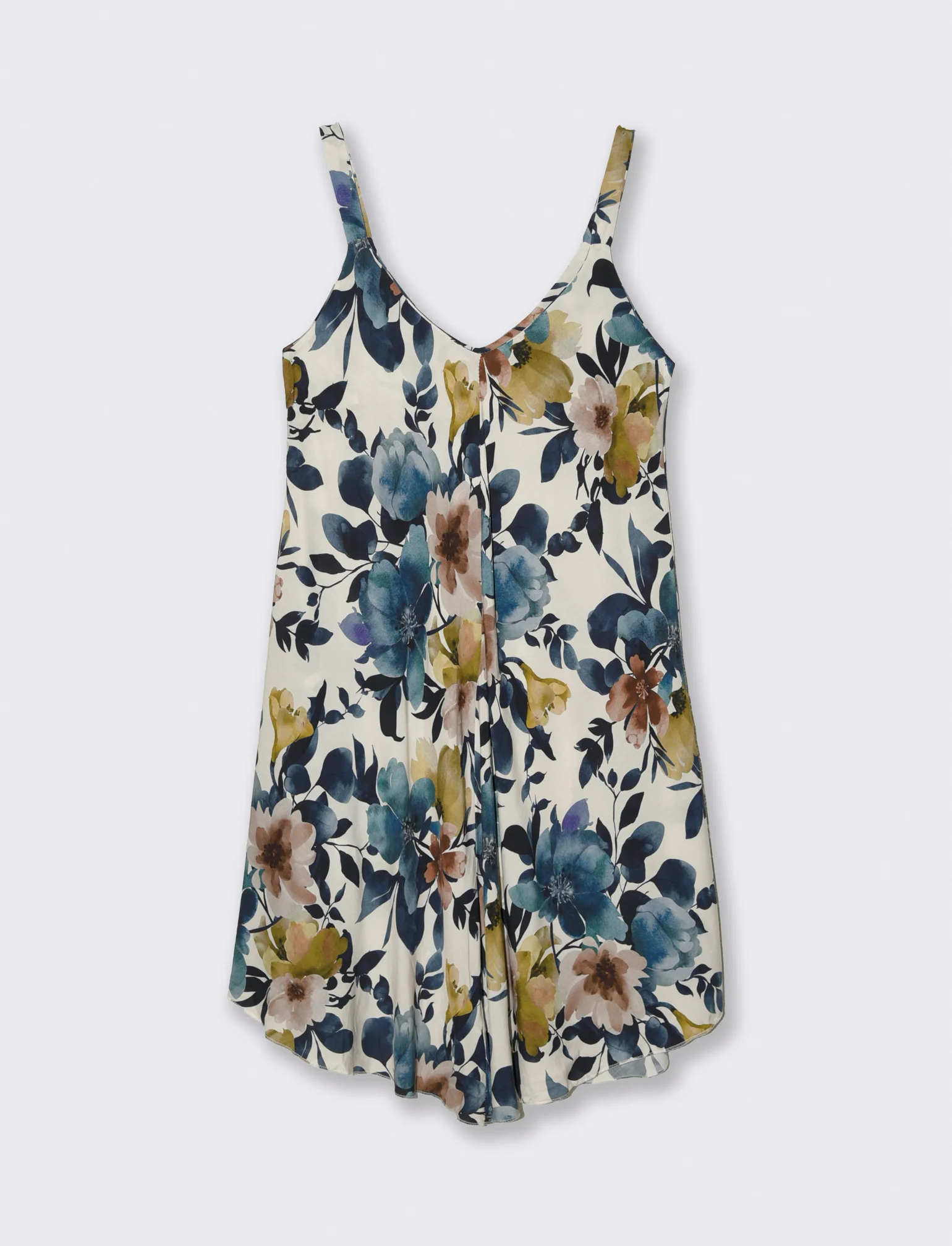 Vestito stampato con bretelline - Blu - Image 4