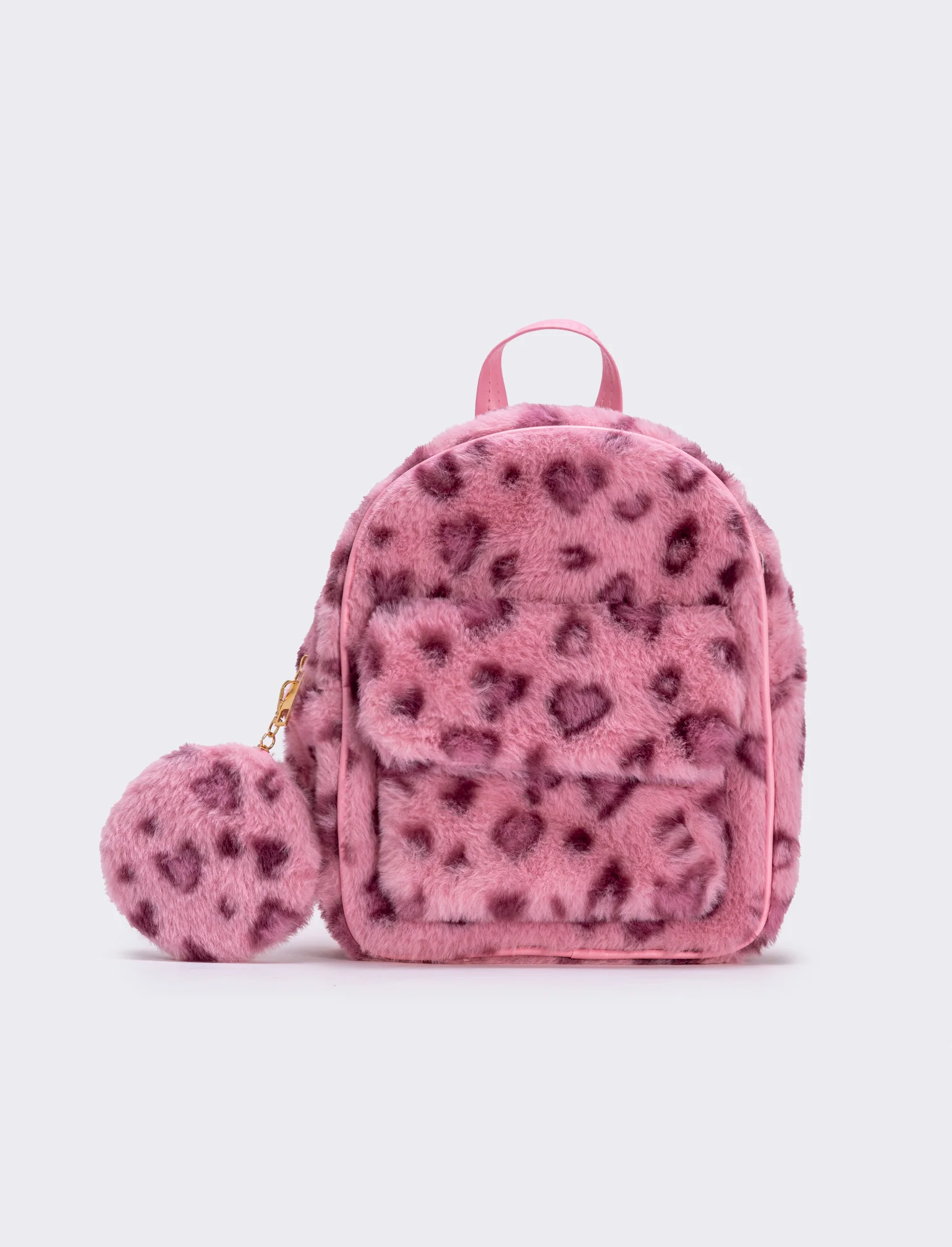 Zainetto leopardato in finta pelliccia - Rosa