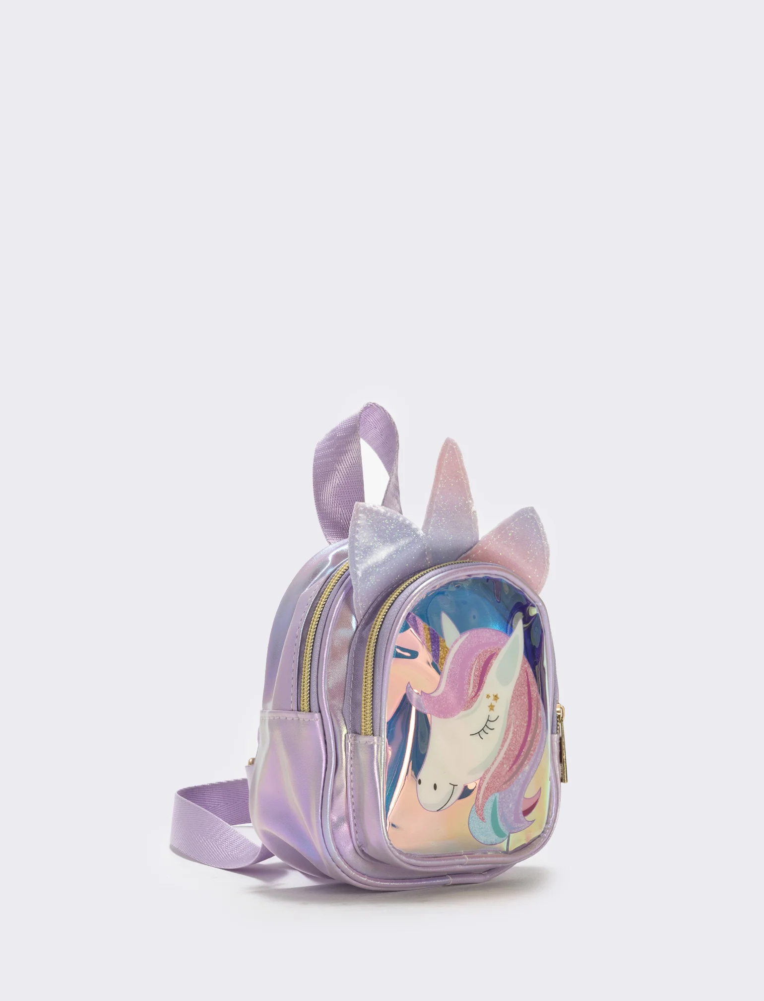 Zainetto unicorno con orecchie glitter - Lilla - Image 2