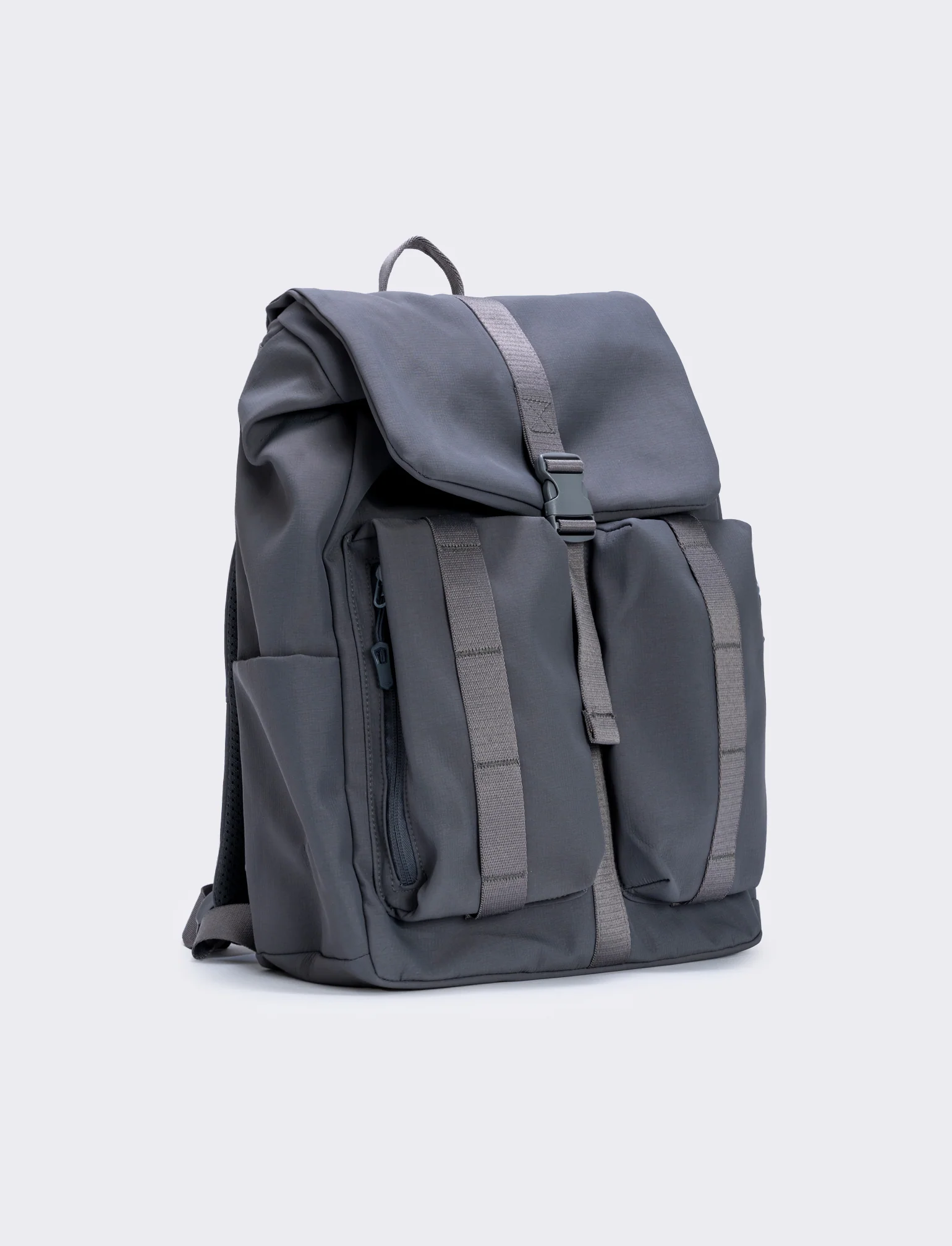 Zainetto uomo nylon multi tasche pratico - Grigio - Image 2