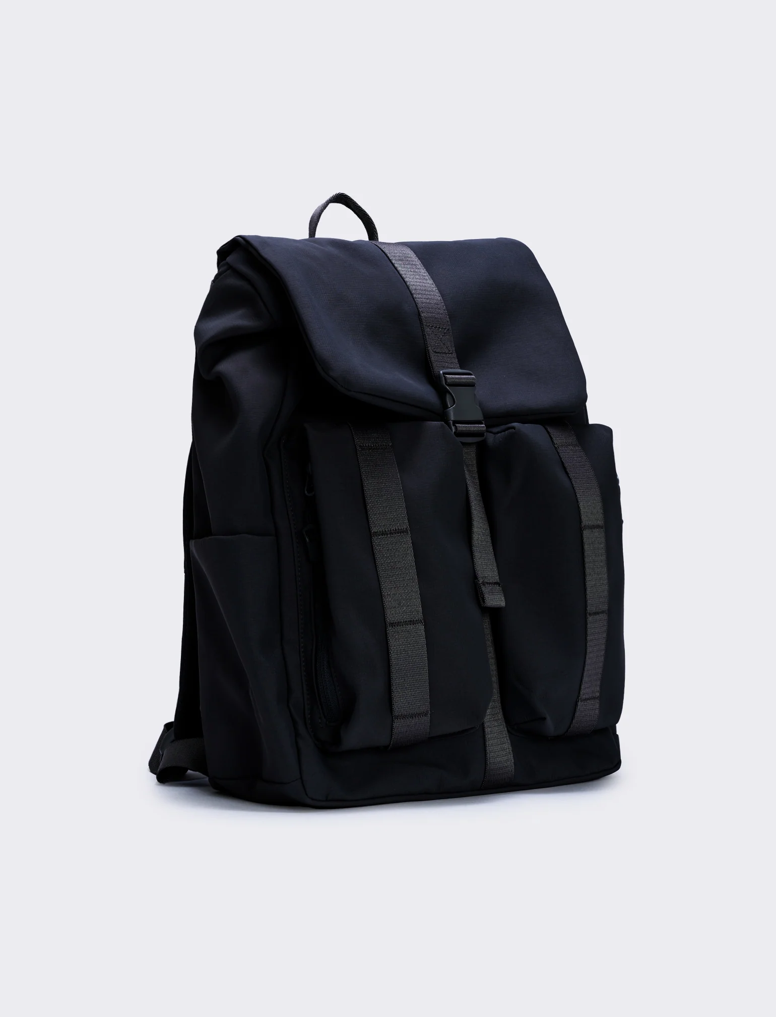 Zainetto uomo nylon multi tasche pratico - Nero - Image 2