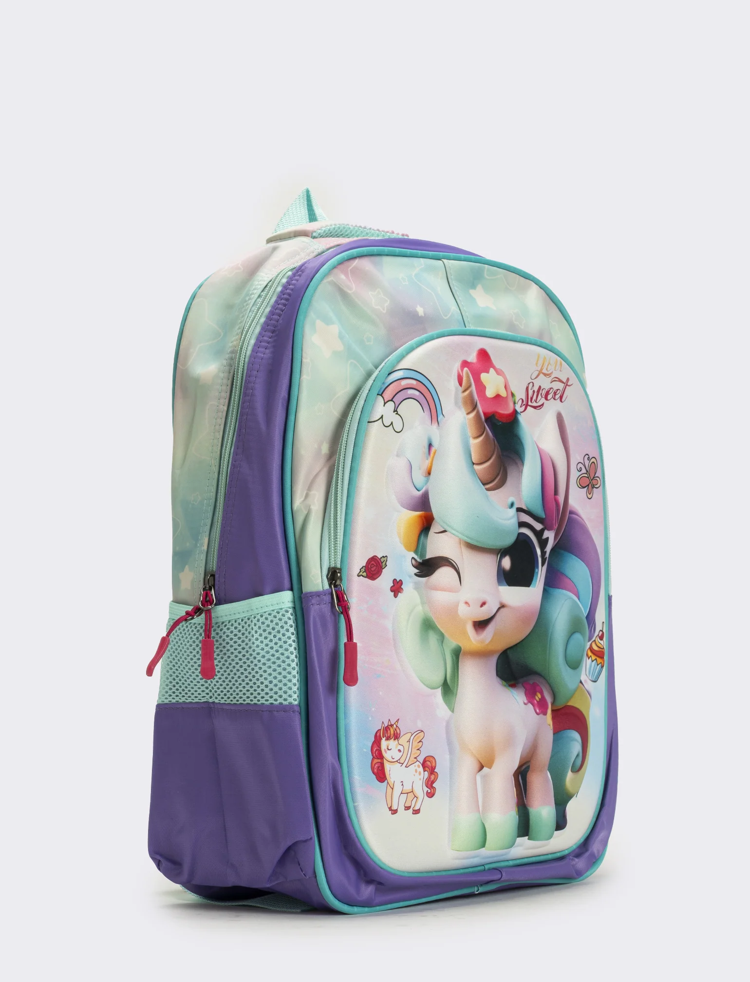 Zaino bambina 3d unicorni - Lilla - Image 2