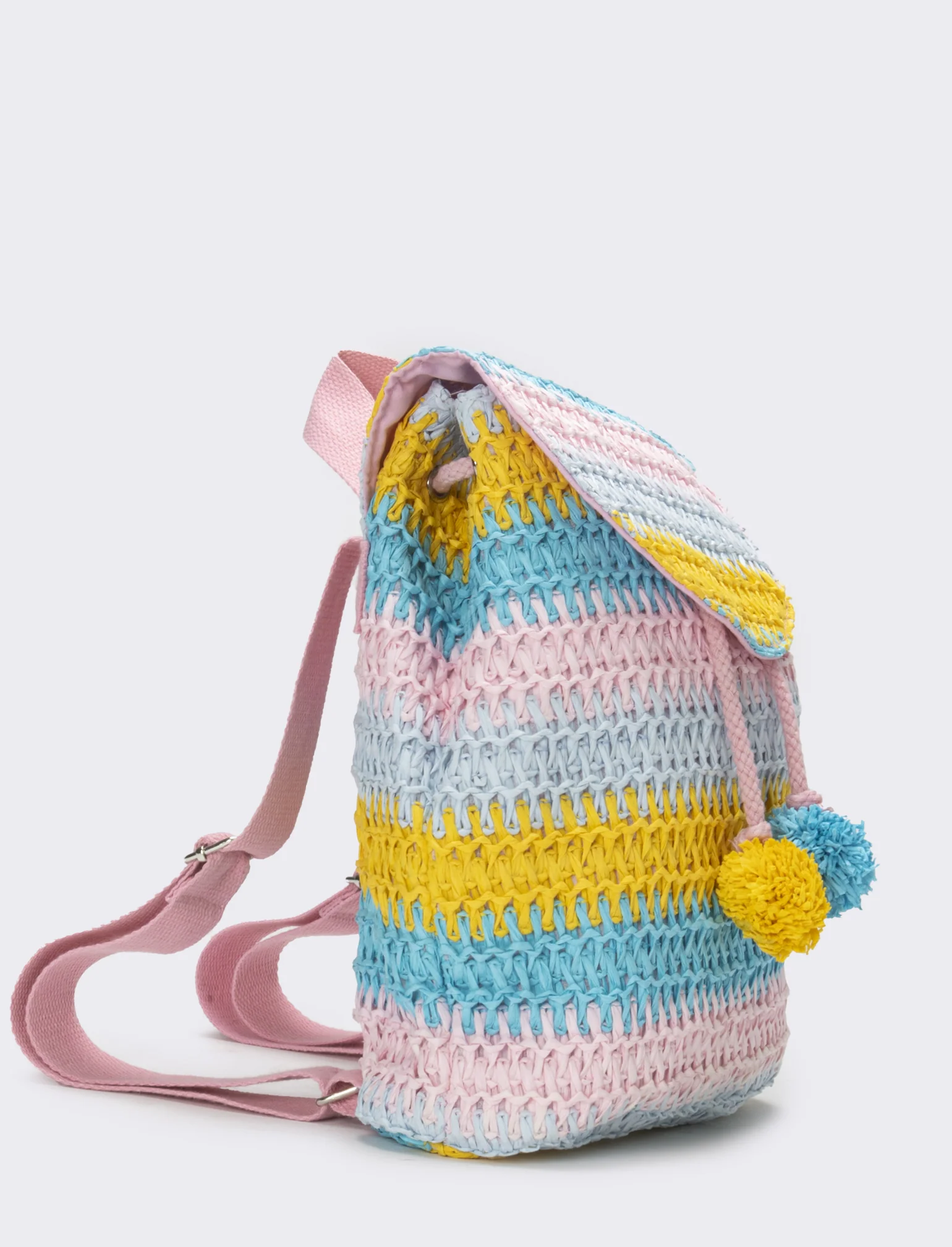 Zaino bambina carta con patta multicolor - Rosa - Image 2