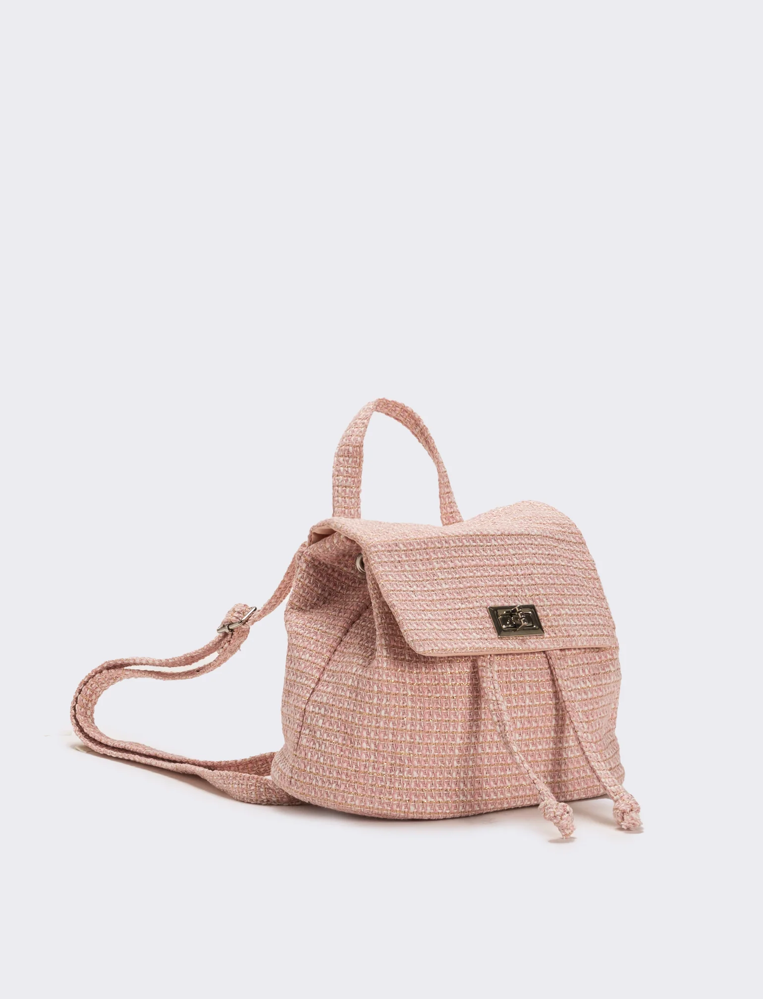 Zaino bambina in tessuto boucle - Rosa - Image 2