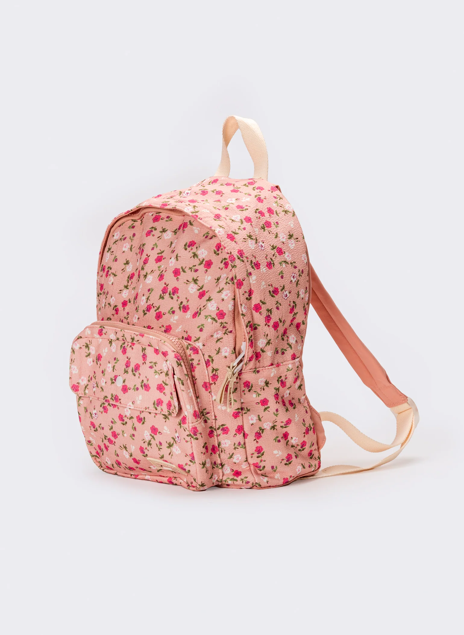 Zaino donna stampa fiori in nylon - Rosa - Image 2